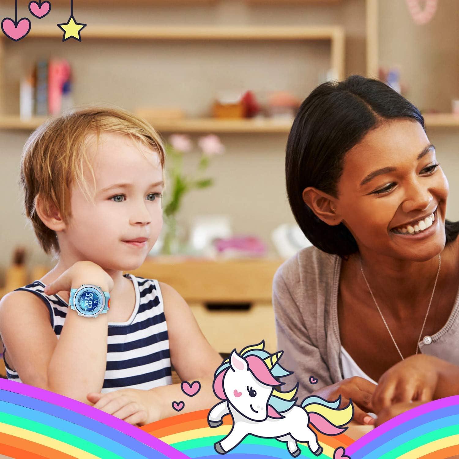 Reloj Unicornio VAPCUFF 3D A Prueba de Agua Niñas 3-12 Años
