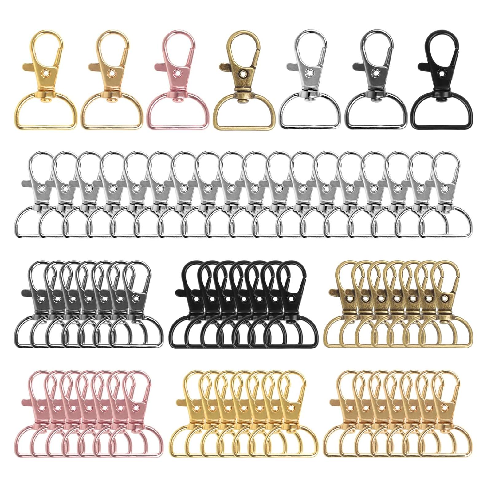 60 Ganchos de Clip Giratorios HXSEMAYIG para Llaveros 3.8 cm