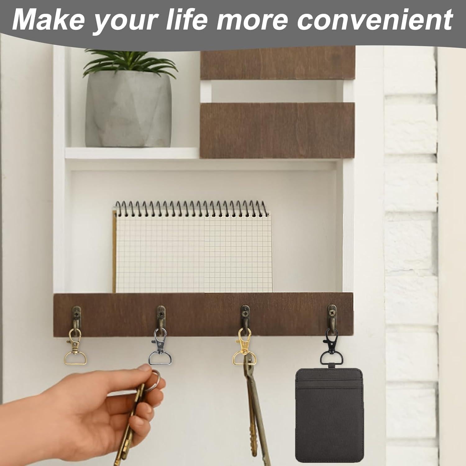 60 Ganchos de Clip Giratorios HXSEMAYIG para Llaveros 3.8 cm