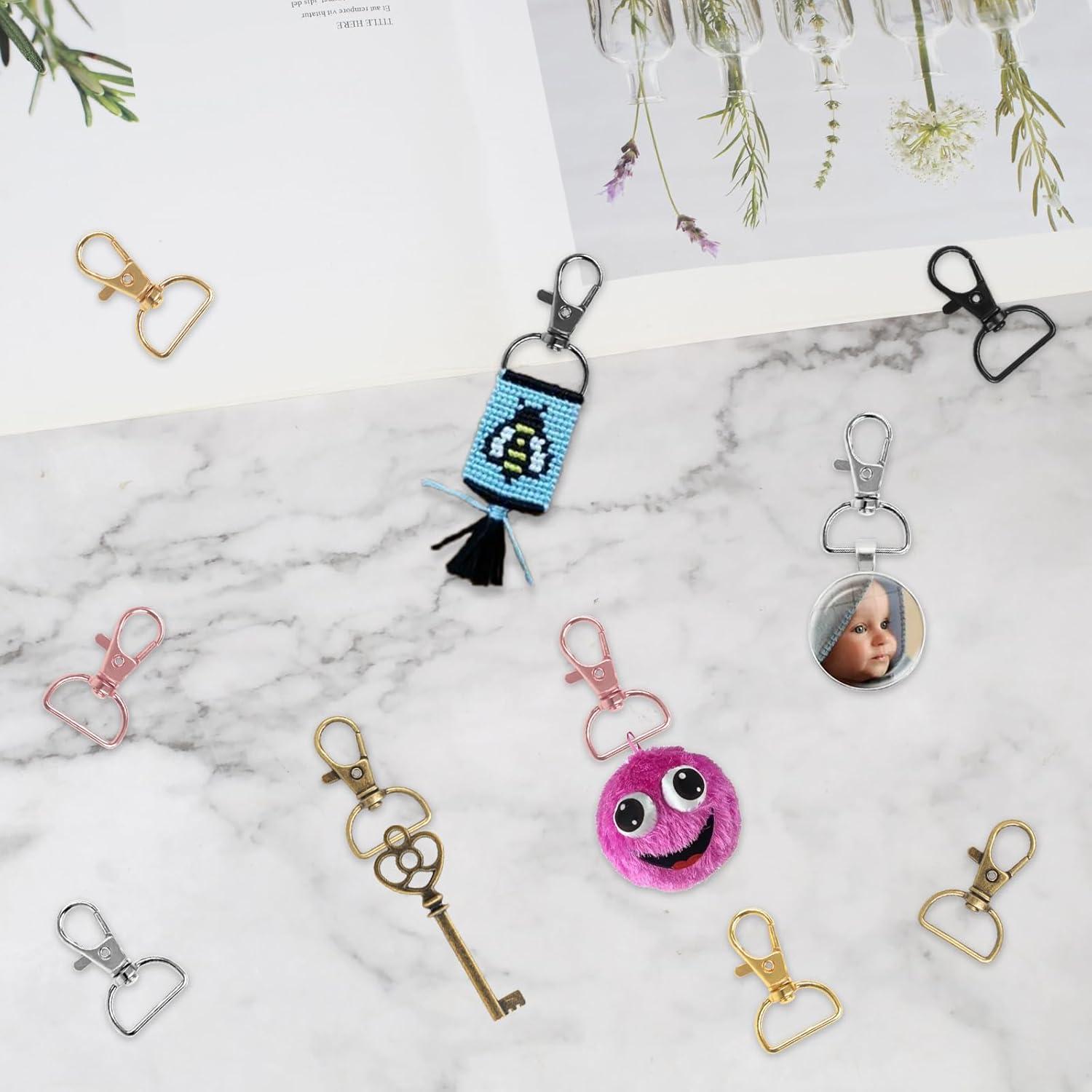 60 Ganchos de Clip Giratorios HXSEMAYIG para Llaveros 3.8 cm