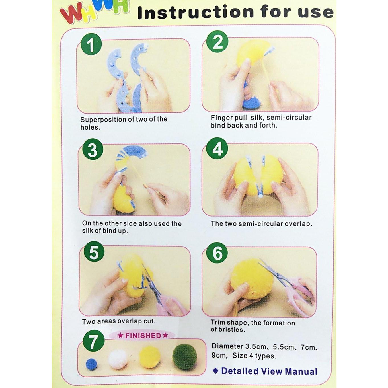 Yansanido Kit de 8 Fabricantes de Pompones de Plástico