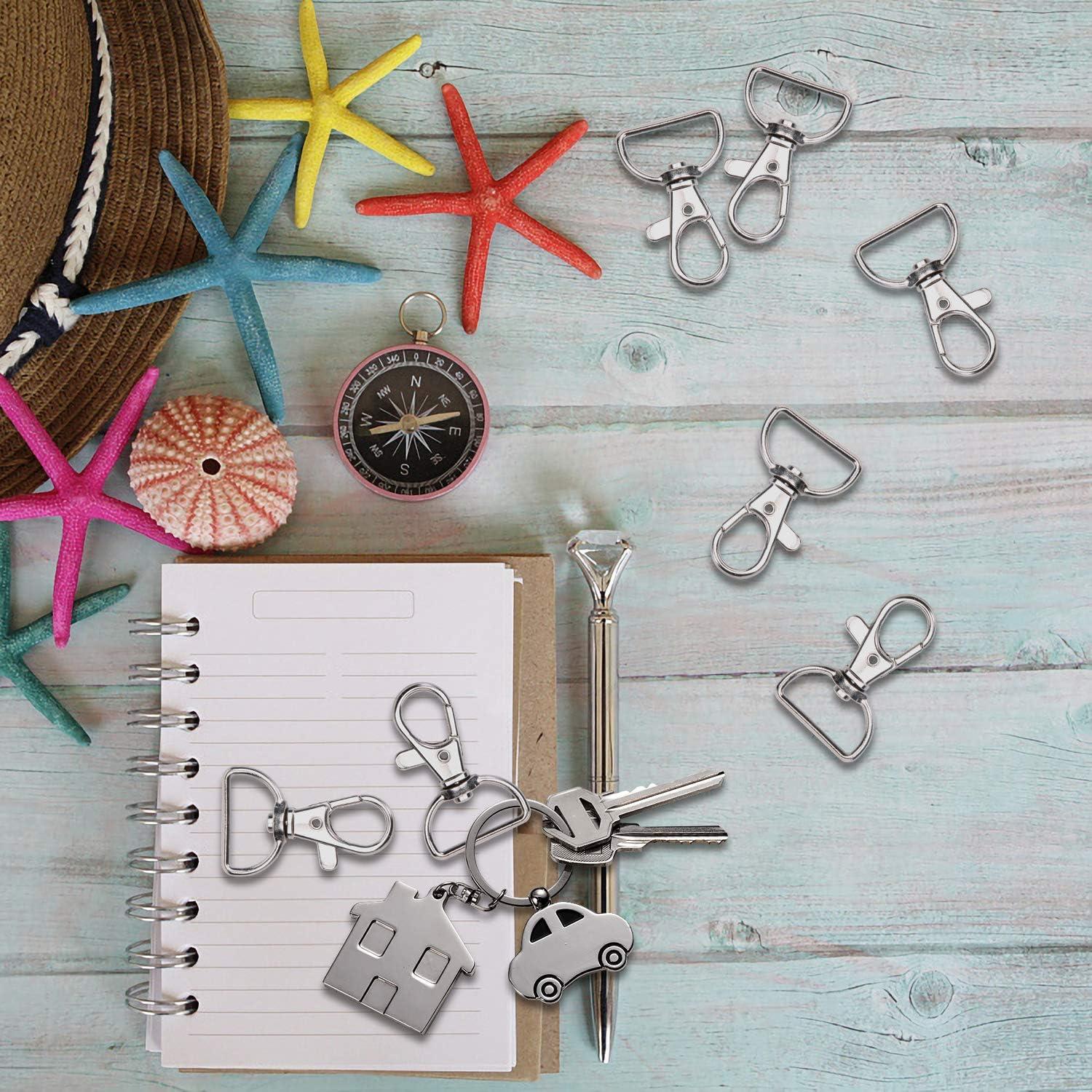 50 Ganchos Giratorios de Langosta AUGSUN Plata 3.81 cm