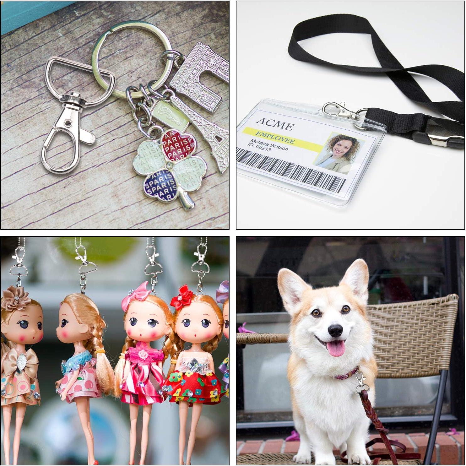 50 Ganchos Giratorios de Langosta AUGSUN Plata 3.81 cm