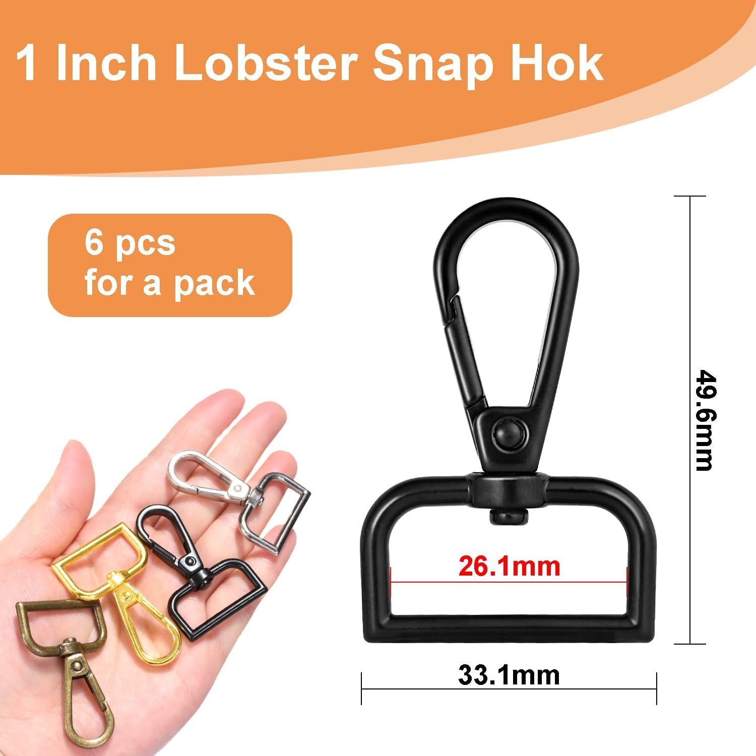 Gancho Giratorio de Metal CooBigo 1" Negro - Paquete de 6