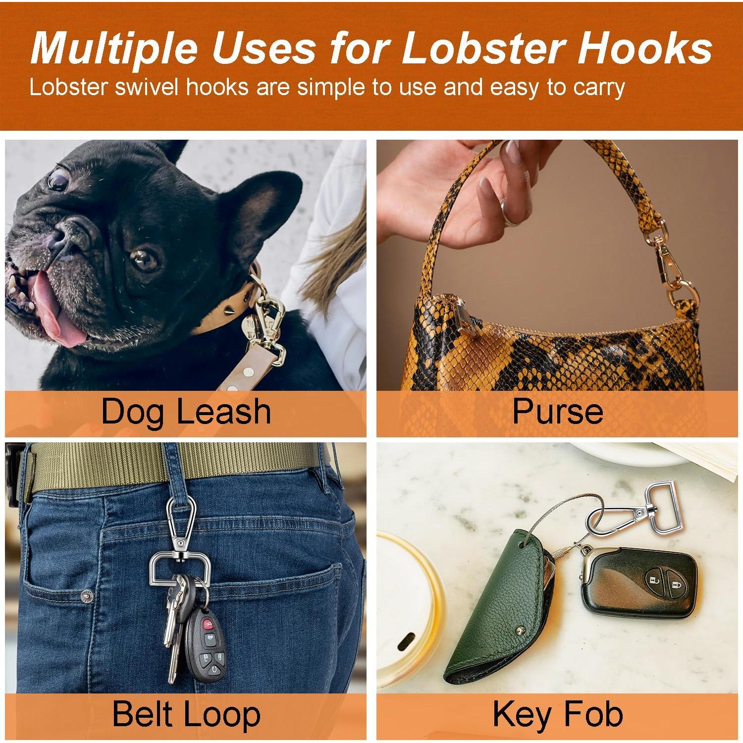 Gancho Giratorio de Metal CooBigo 1" Negro - Paquete de 6