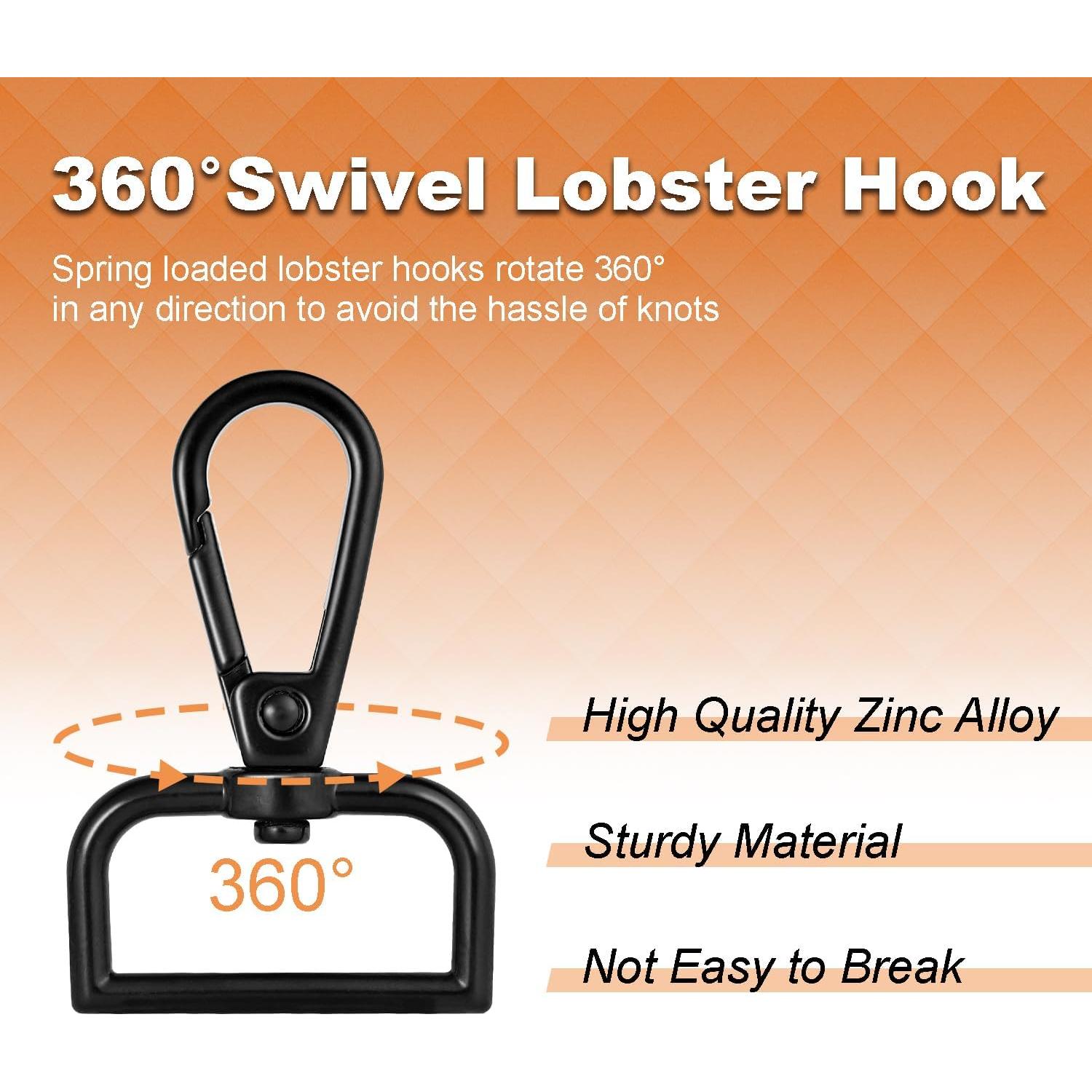 Gancho Giratorio de Metal CooBigo 1" Negro - Paquete de 6