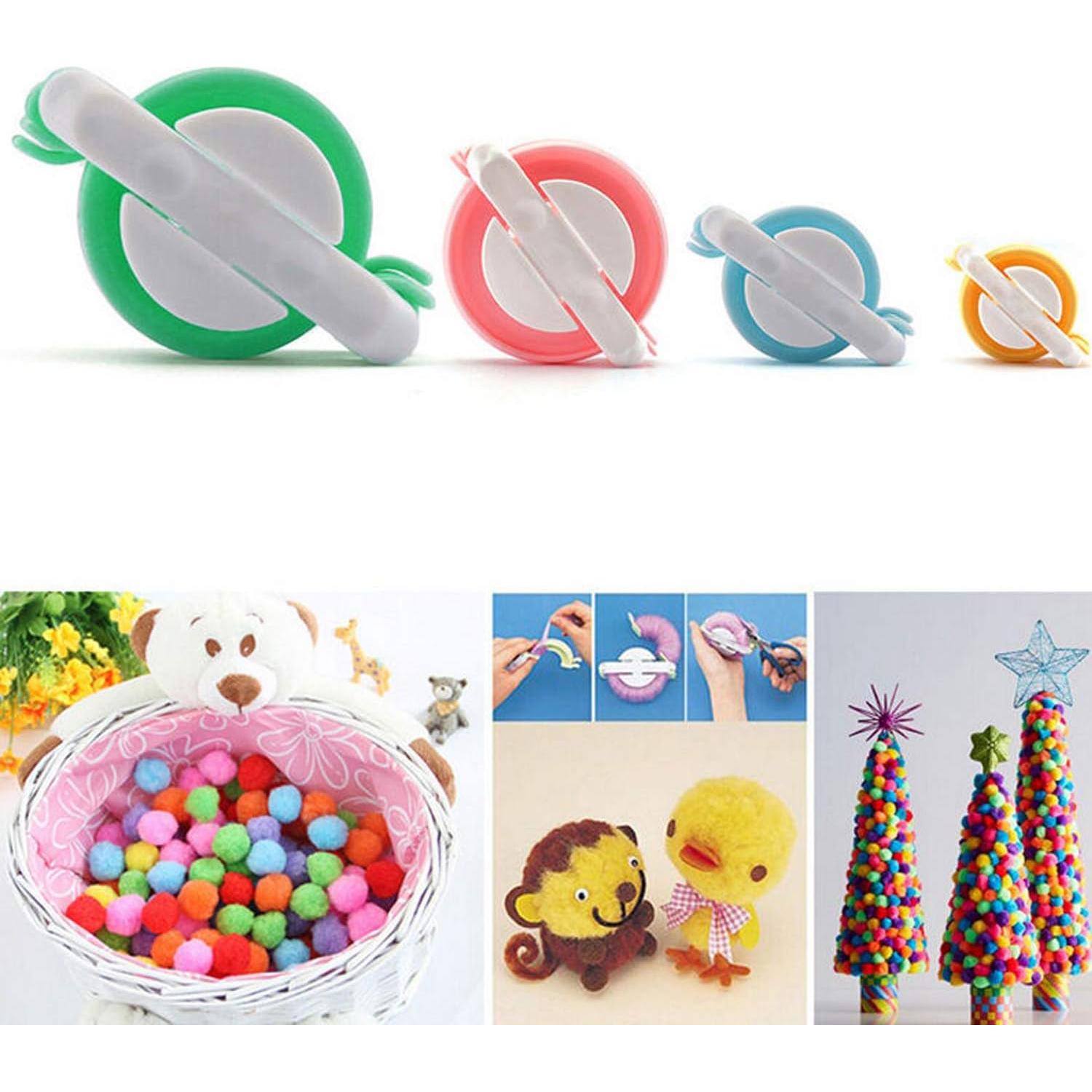 Fabricante de Pompones WAYION 4 Tamaños con Tijeras y Hilo