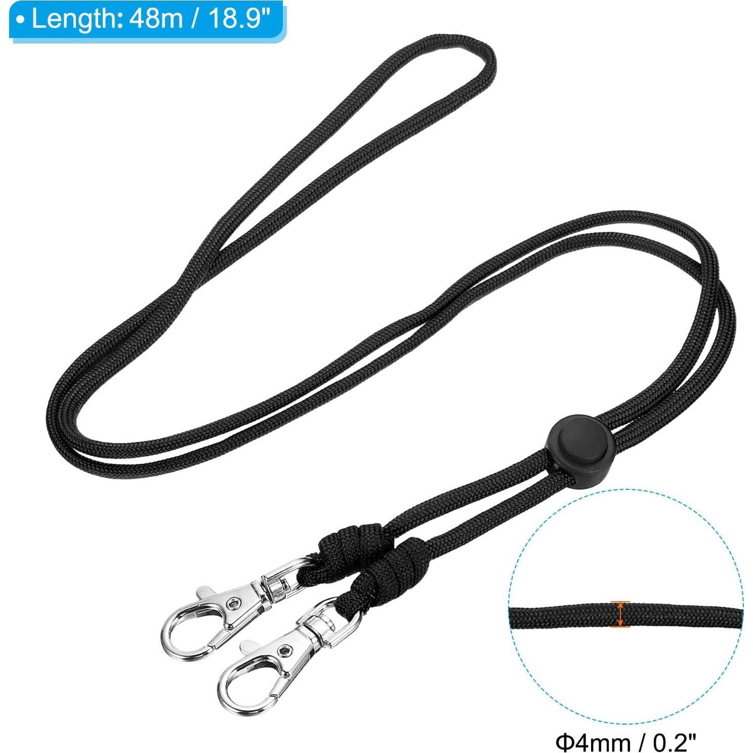 Cinta de Cuello Ajustable PATIKIL Negra 45x0.4cm para Identificación