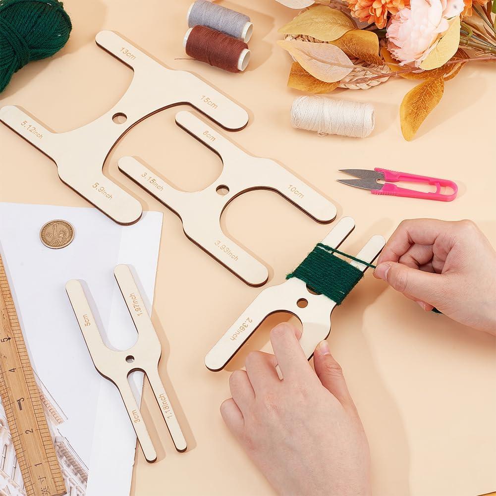 Creador de Pompones de Madera BENECREAT 4 Piezas 8 Tamaños