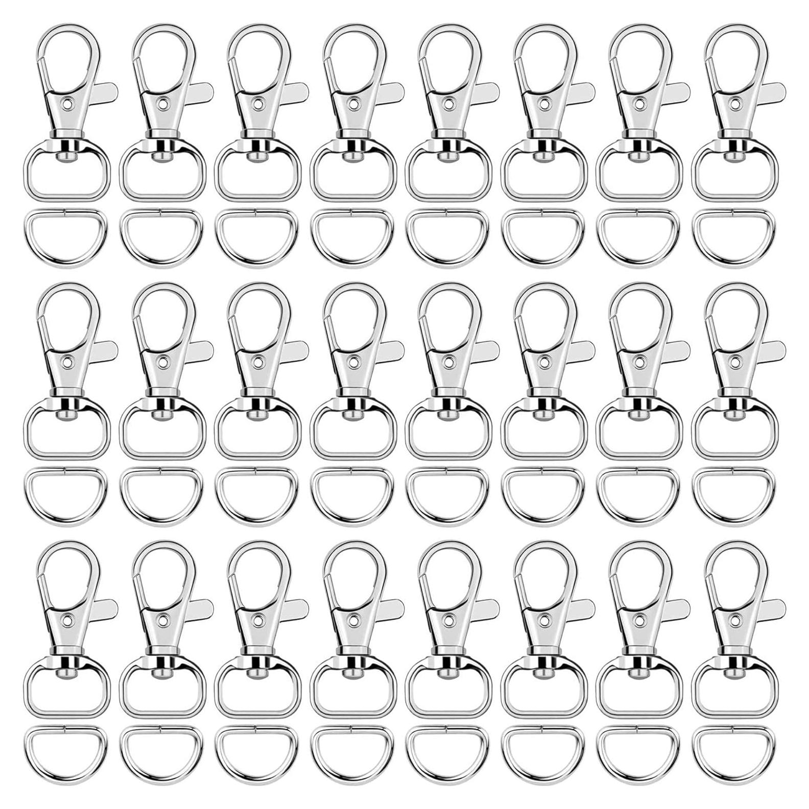 Ganchos de Clip para Llaveros SANNIX 120 Pcs Zinc Plata