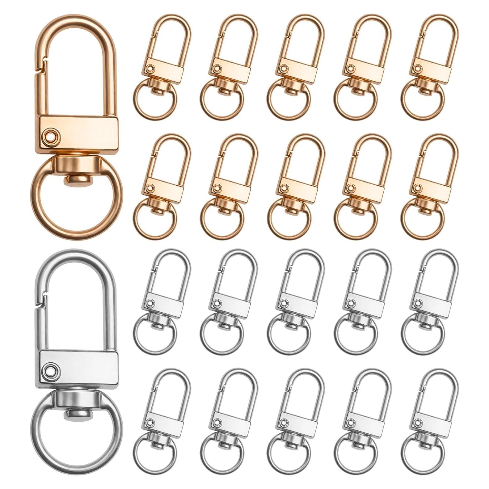 20 Ganchos de Clip Giratorios Asofelk para Llaveros 3.2 cm