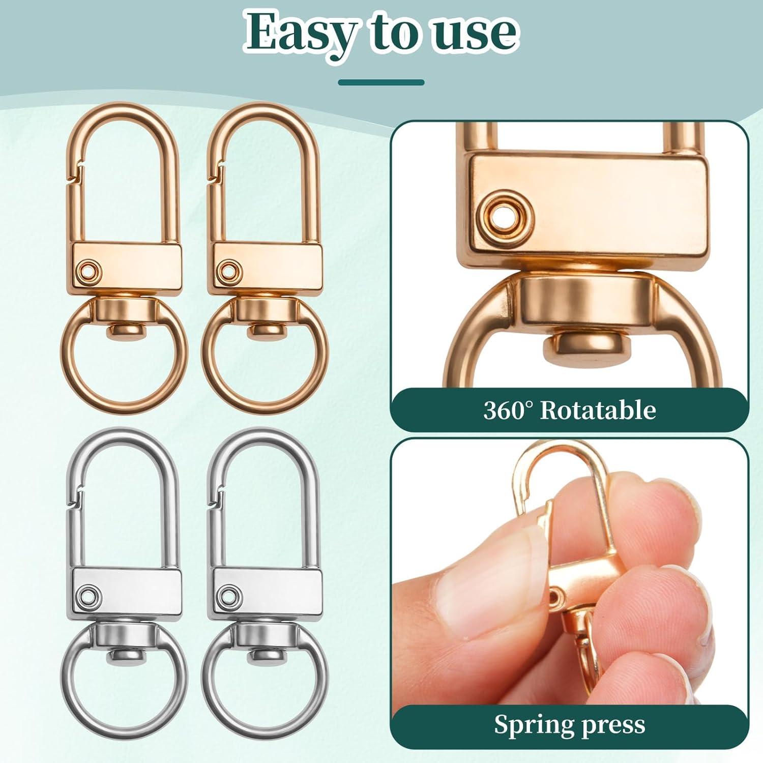 20 Ganchos de Clip Giratorios Asofelk para Llaveros 3.2 cm