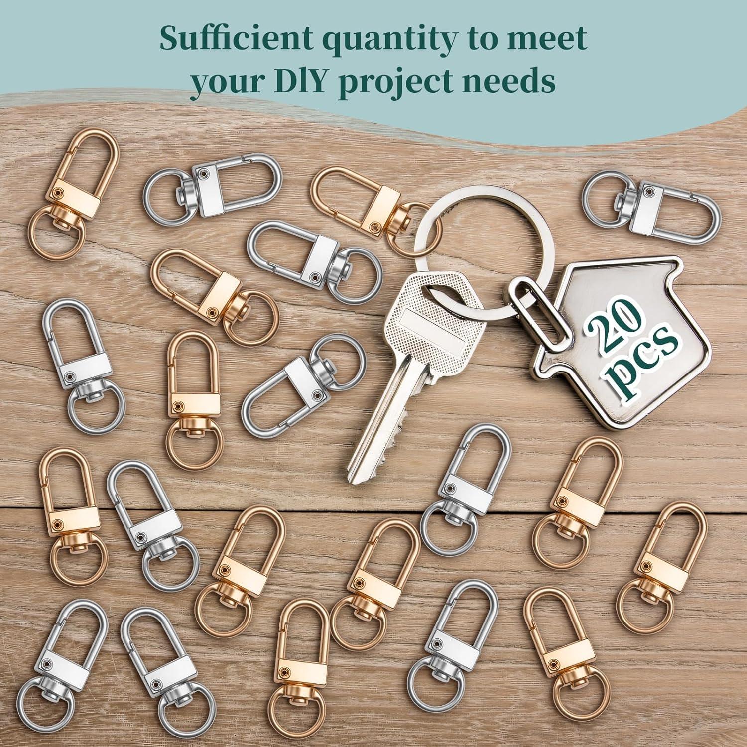 20 Ganchos de Clip Giratorios Asofelk para Llaveros 3.2 cm