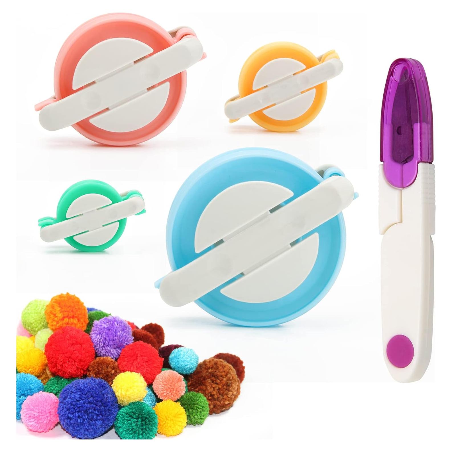 Juego de Hacedores de Pom Pom Hoedia con Tijeras - 4 Tamaños