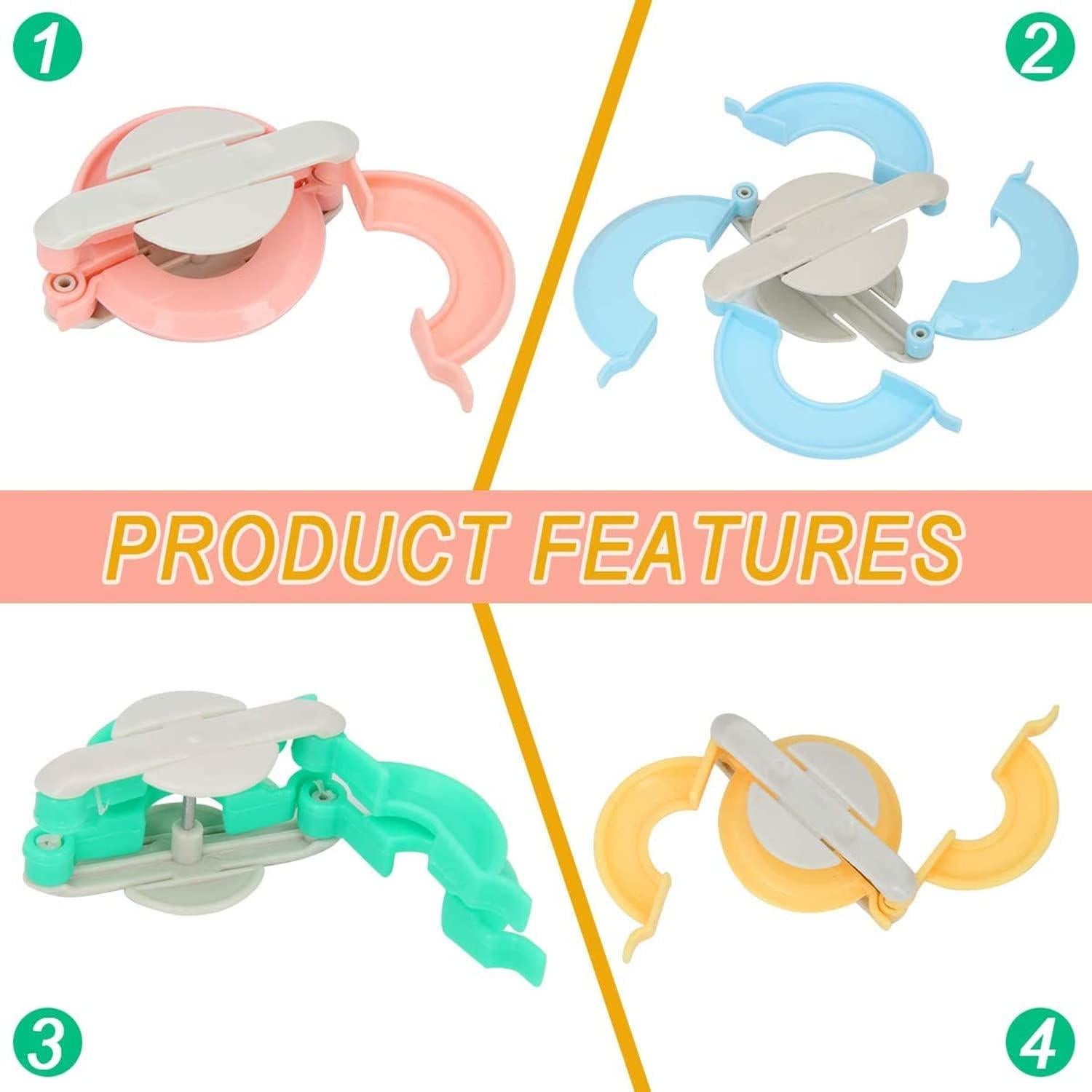 Juego de Hacedores de Pom Pom Hoedia con Tijeras - 4 Tamaños