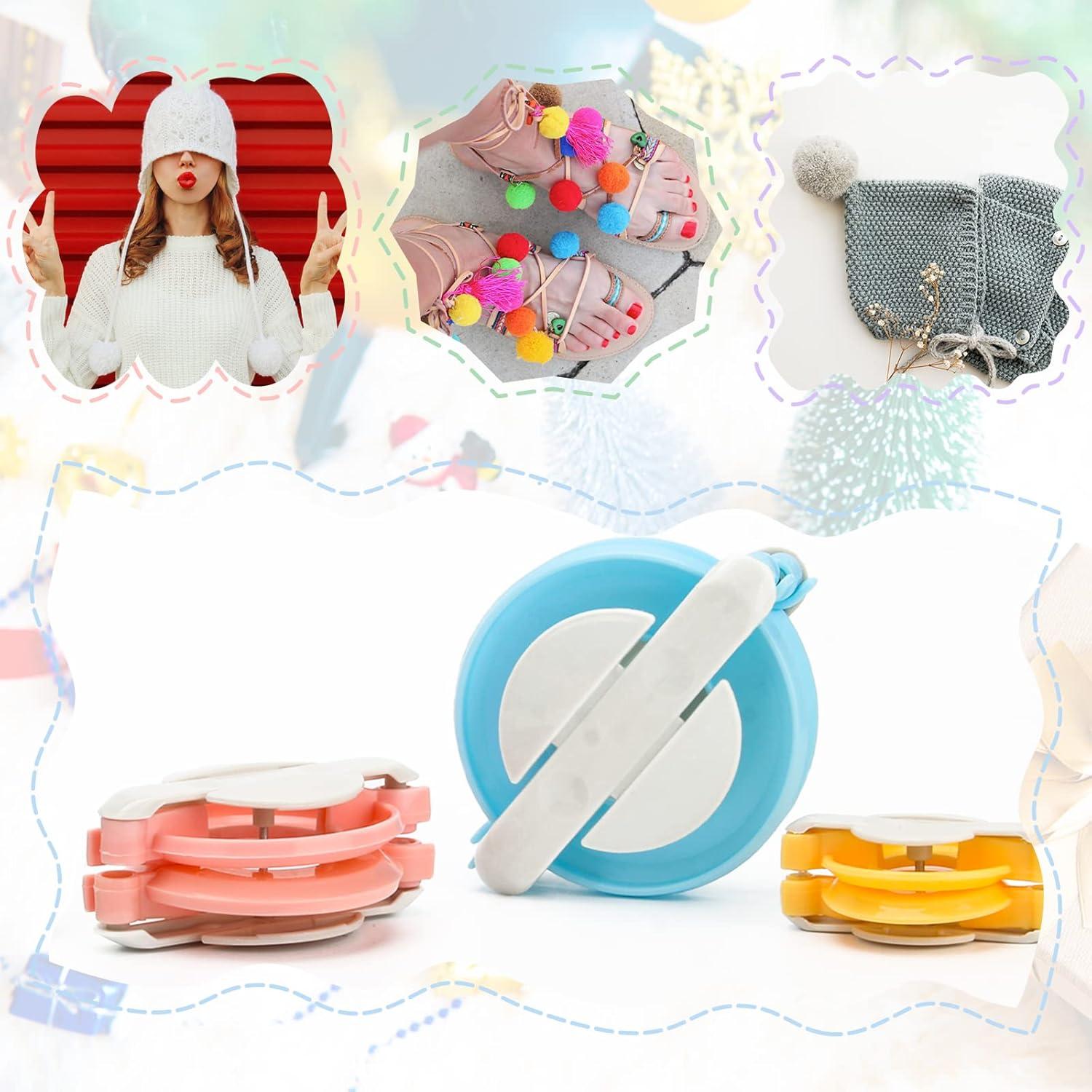 Juego de Hacedores de Pom Pom Hoedia con Tijeras - 4 Tamaños