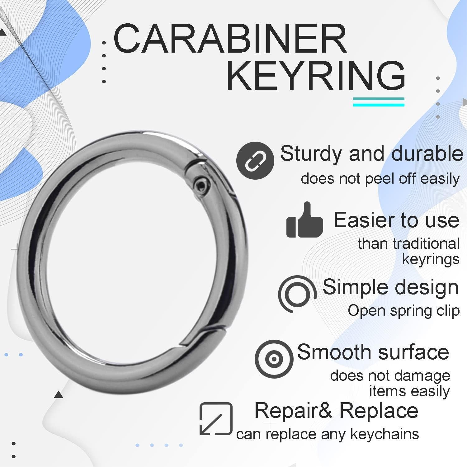 10 Piezas Anillos de Resorte Metal CooBigo 25 mm Negro