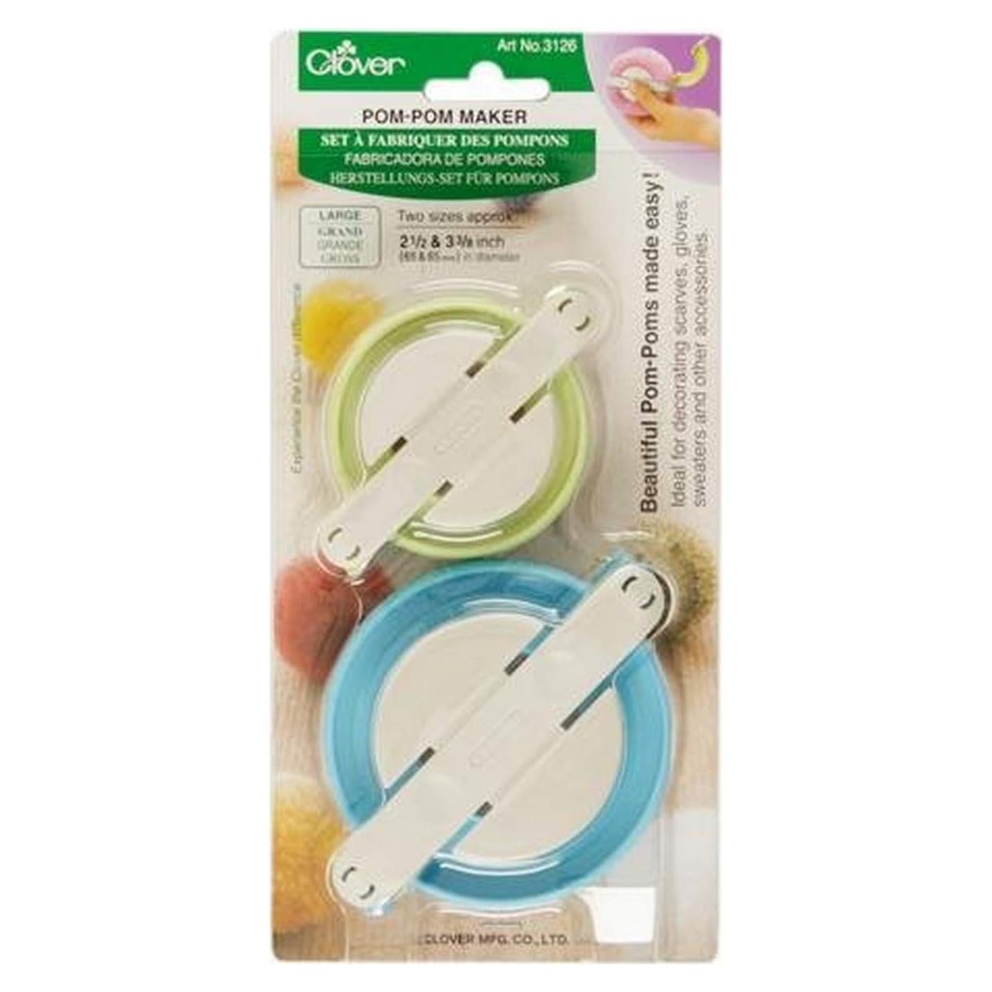 Fabricador de Pompones Grande Clover 6.35cm y 8.57cm 2/pkg