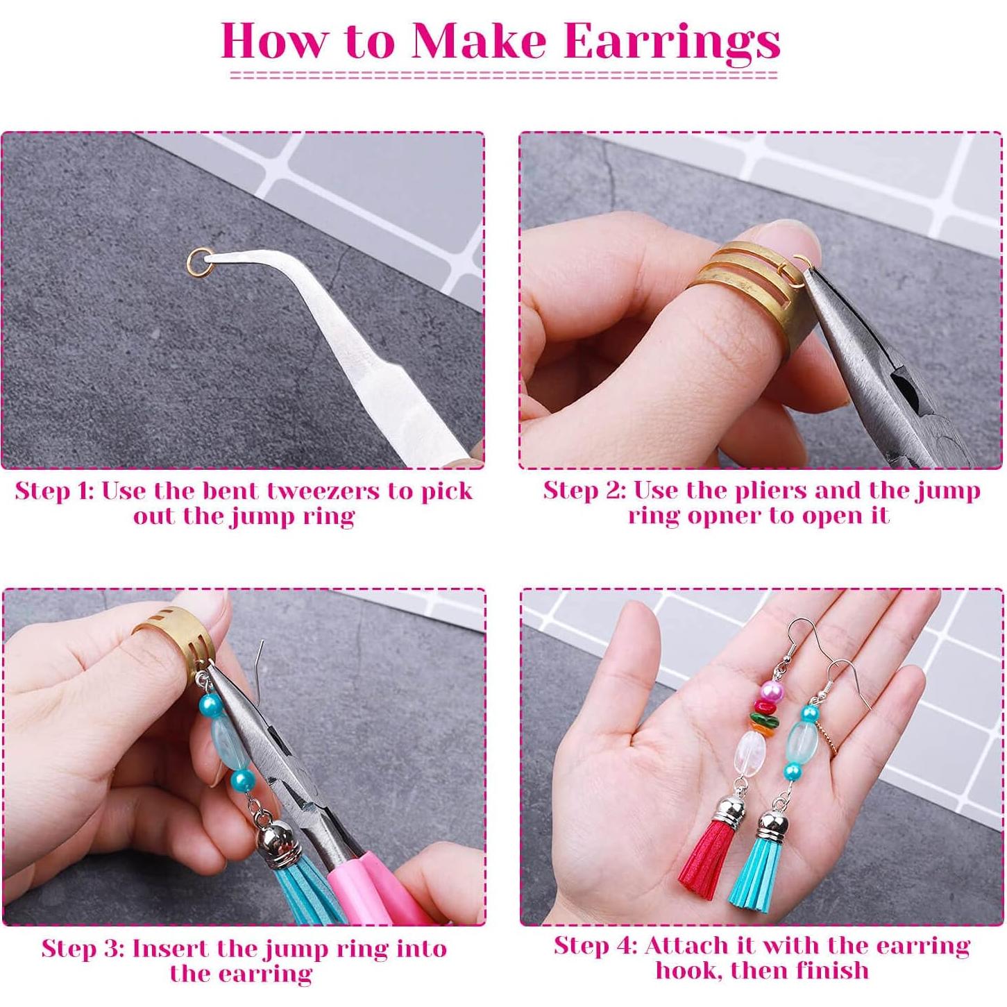 Kit de Fabricación de Pendientes Audab 1200 Piezas con Alicates