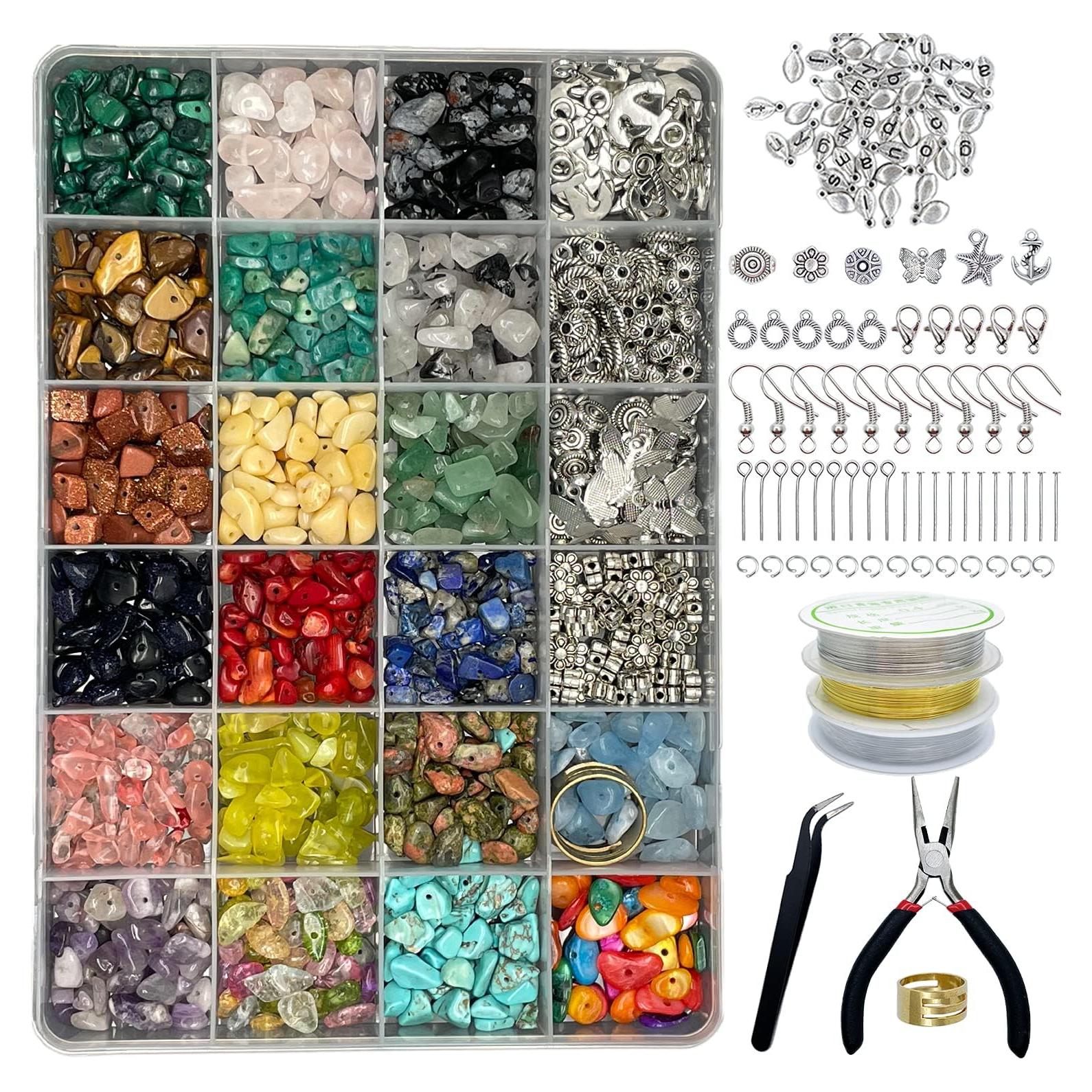 Kit de Hacer Joyas Xmada - 1587 Piezas, Perlas de Cristal y Herramientas