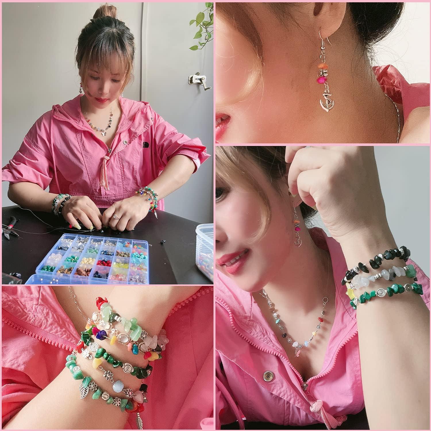 Kit de Hacer Joyas Xmada - 1587 Piezas, Perlas de Cristal y Herramientas