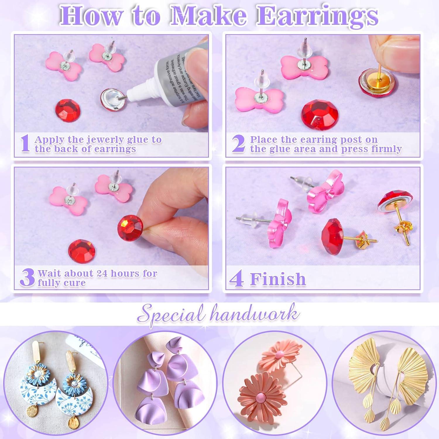 Kit de Pegamento para Joyería Anezus con 600 Piezas de Aretes