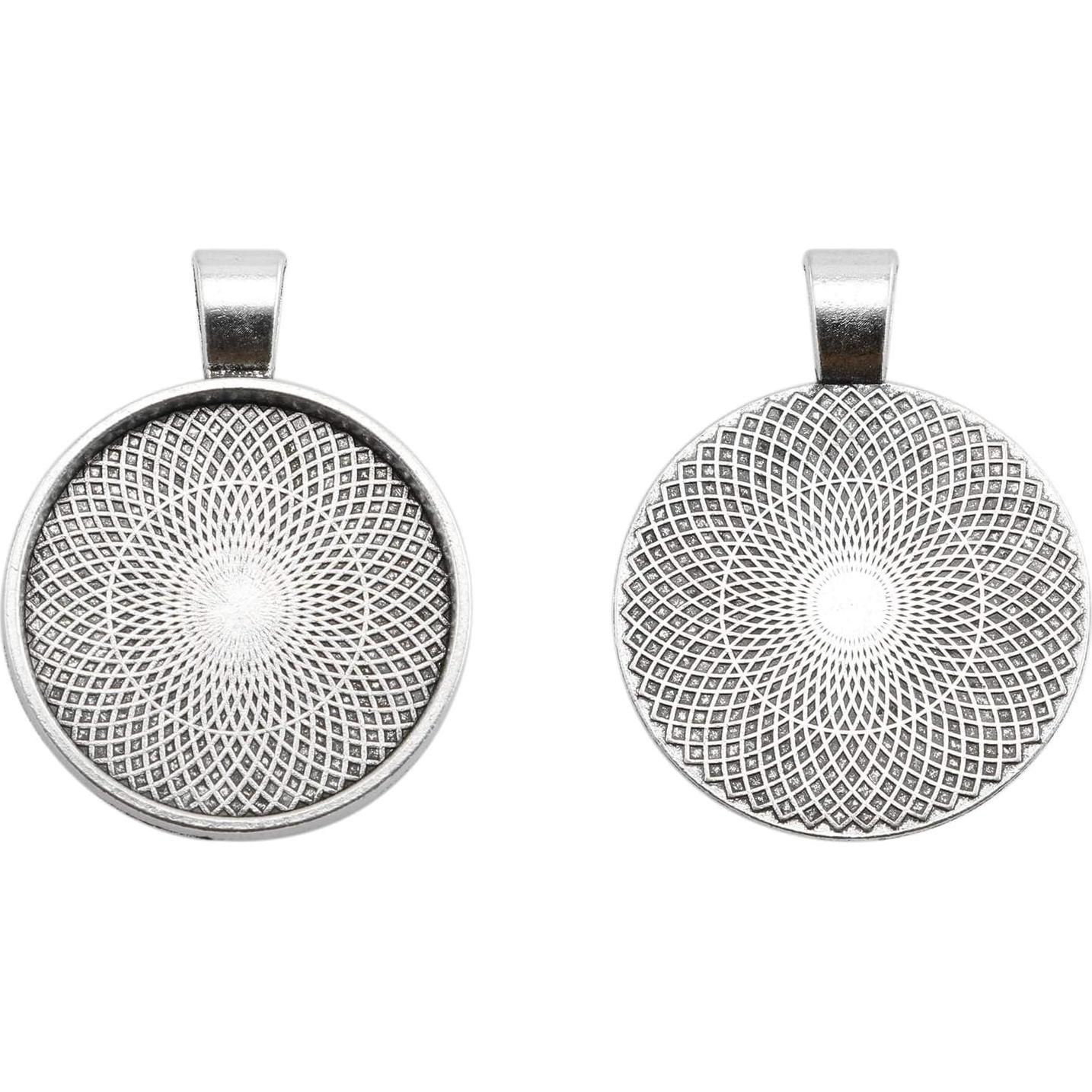 25 Bandejas Redondas Bezel Plata Antigua 25mm Lind Kitchen