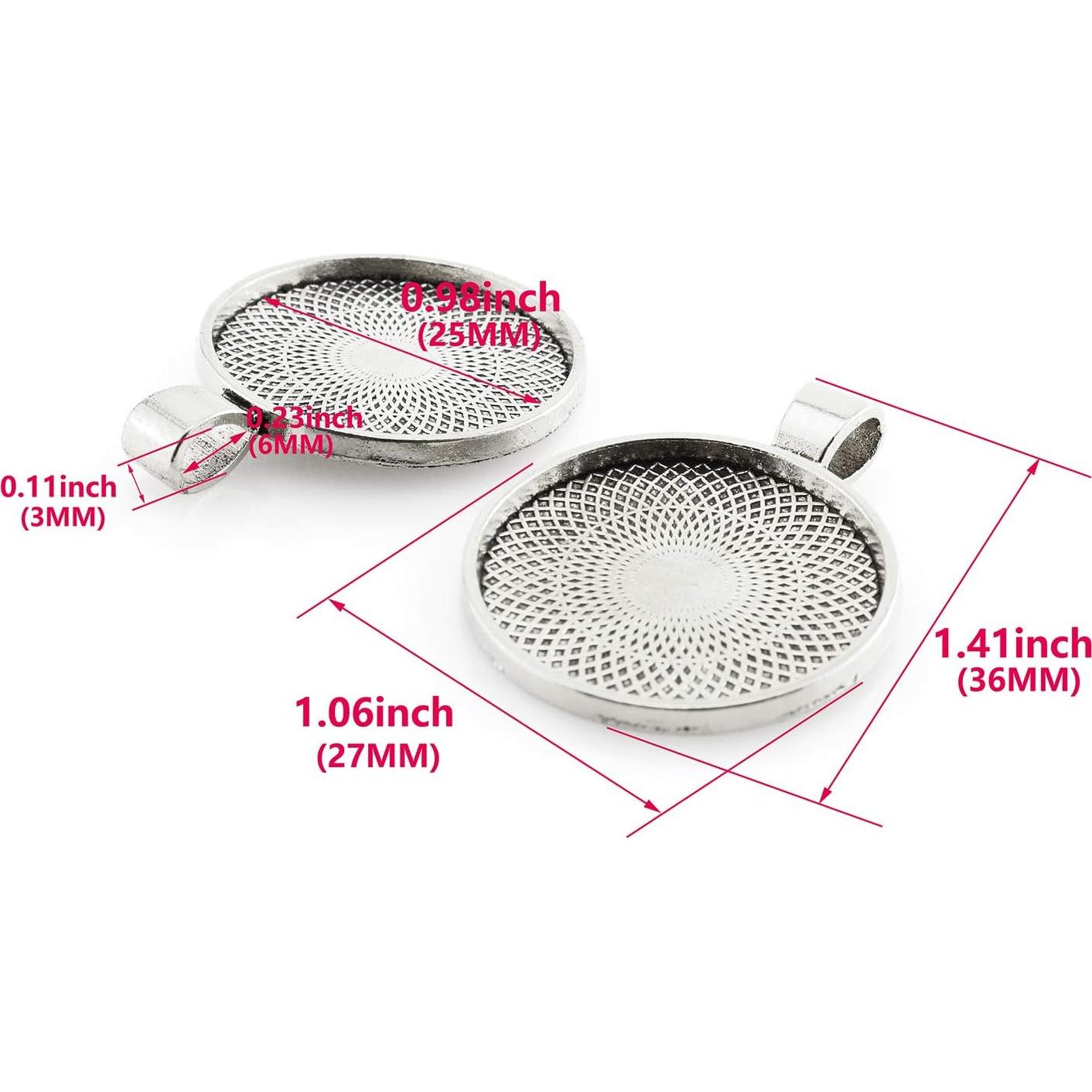 25 Bandejas Redondas Bezel Plata Antigua 25mm Lind Kitchen