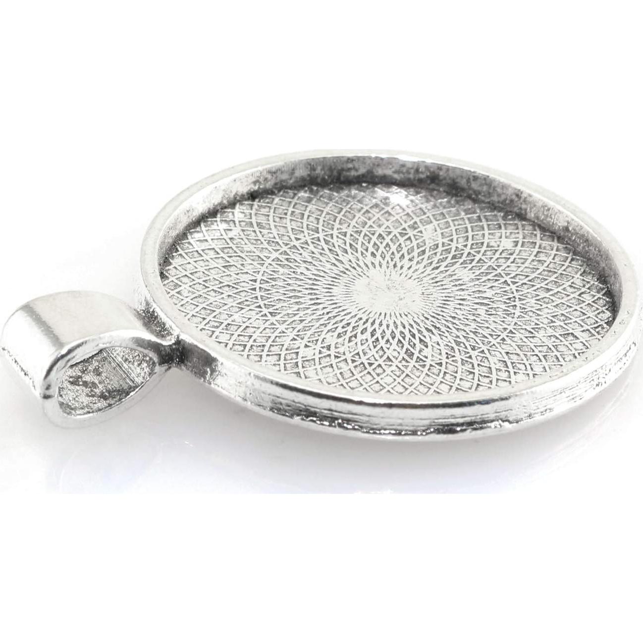 25 Bandejas Redondas Bezel Plata Antigua 25mm Lind Kitchen