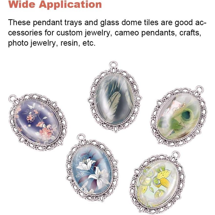 Kit de Pendientes Bezel PH PandaHall 60pcs - 30 Bandejas Ovaladas 25x18mm