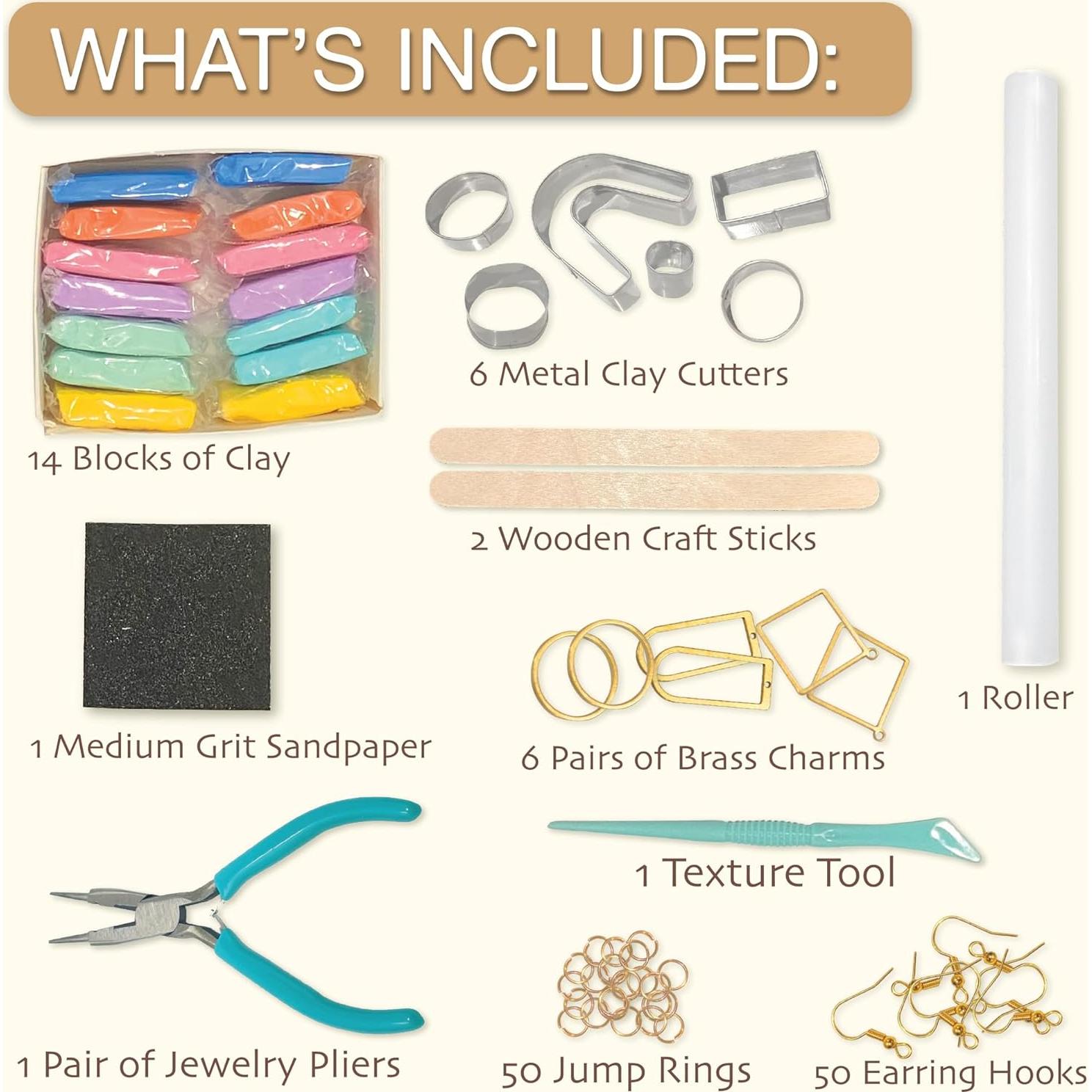 Kit de Manualidades JOiFULi 132 Piezas Aretes Arcilla Polimérica