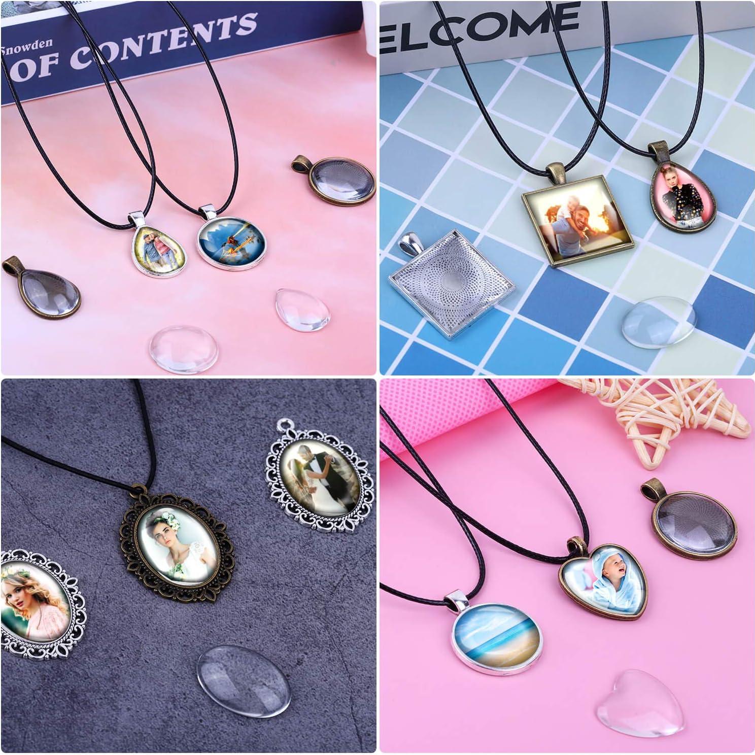 Set de 90 Bandejas de Colgante Anezus con Cabujones de Vidrio