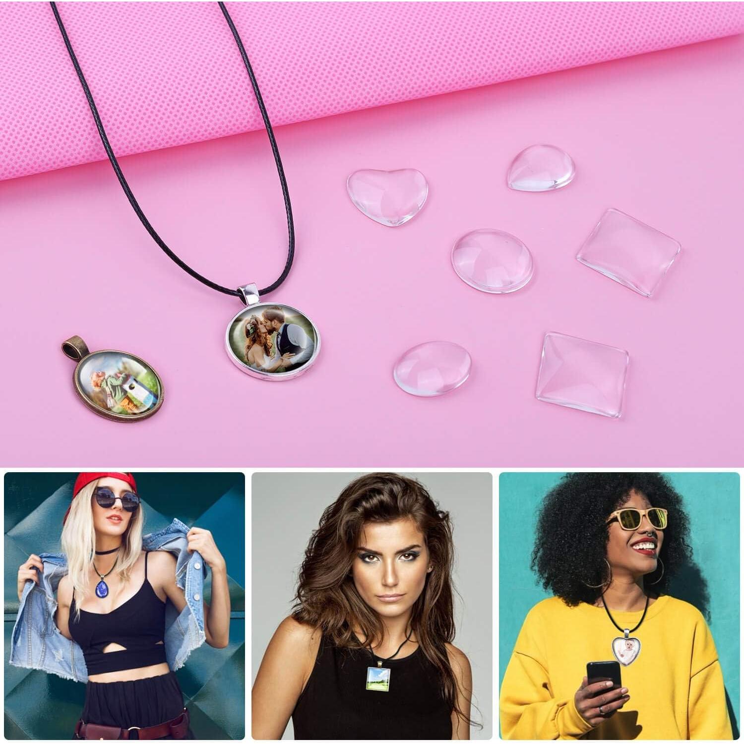 Set de 90 Bandejas de Colgante Anezus con Cabujones de Vidrio