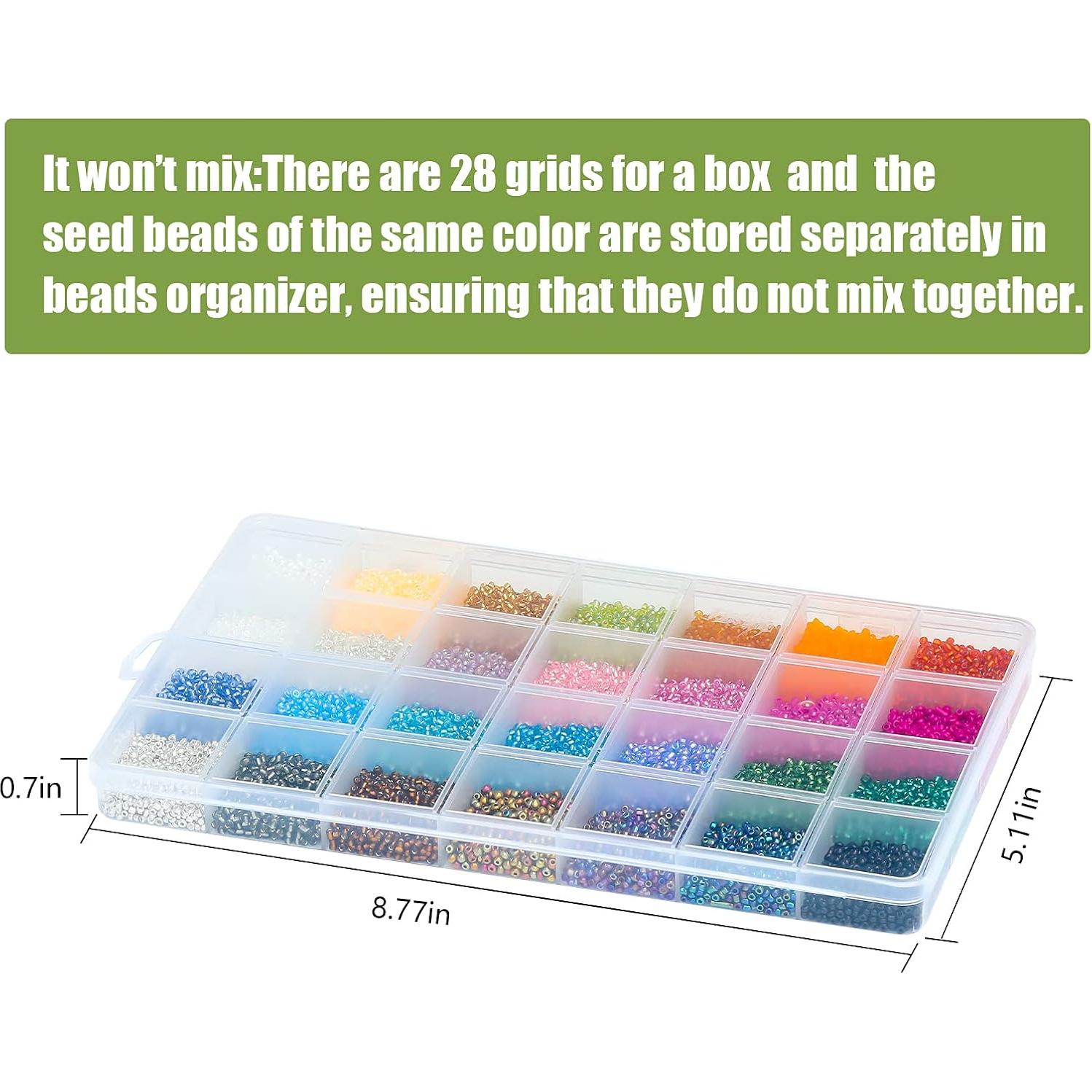 Kit de Cuentas de Vidrio 24000 Pcs Ybxjges 2mm 28 Colores