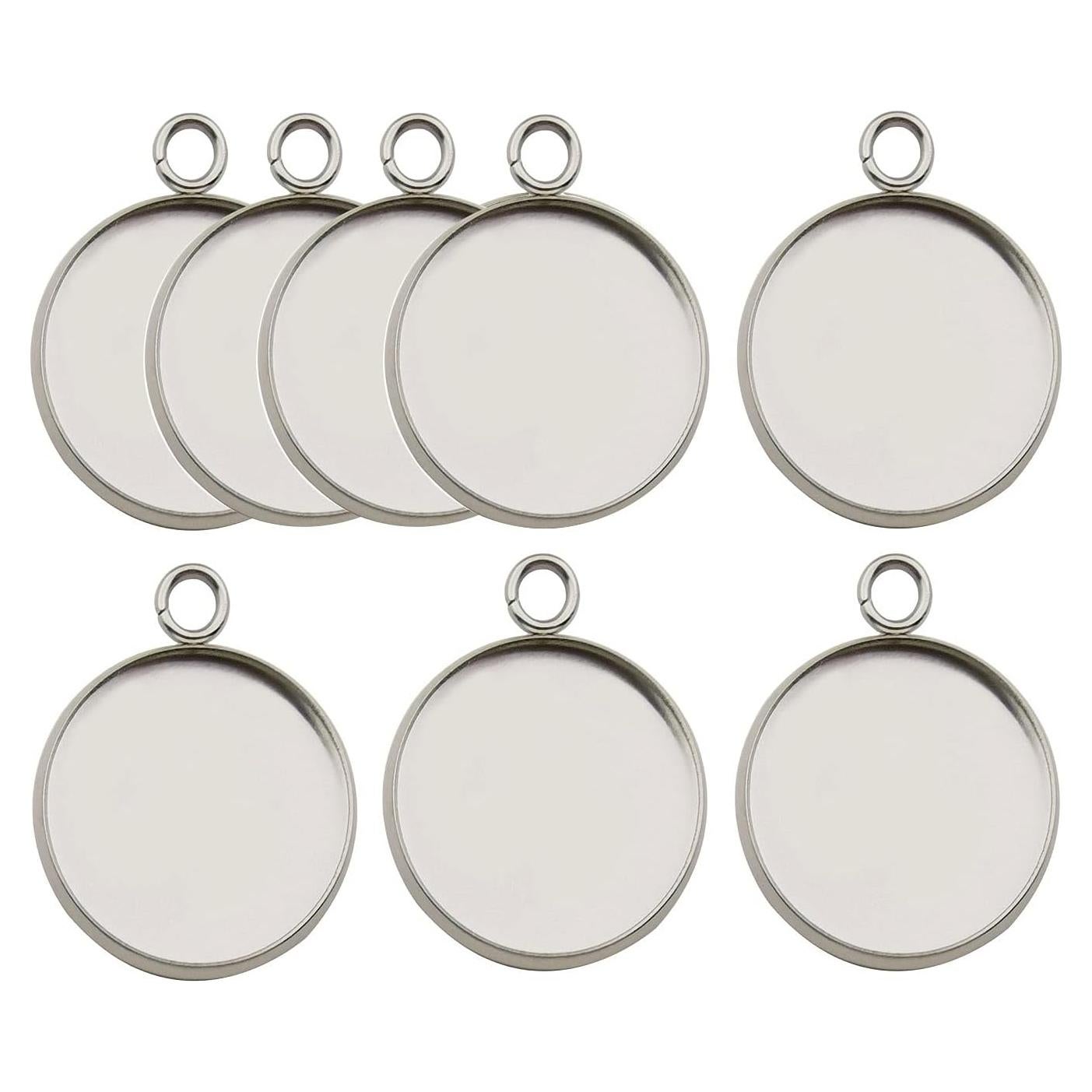 30 Piezas Bandejas Bezel Redondas Acero Inoxidable 20mm WOCRAFT