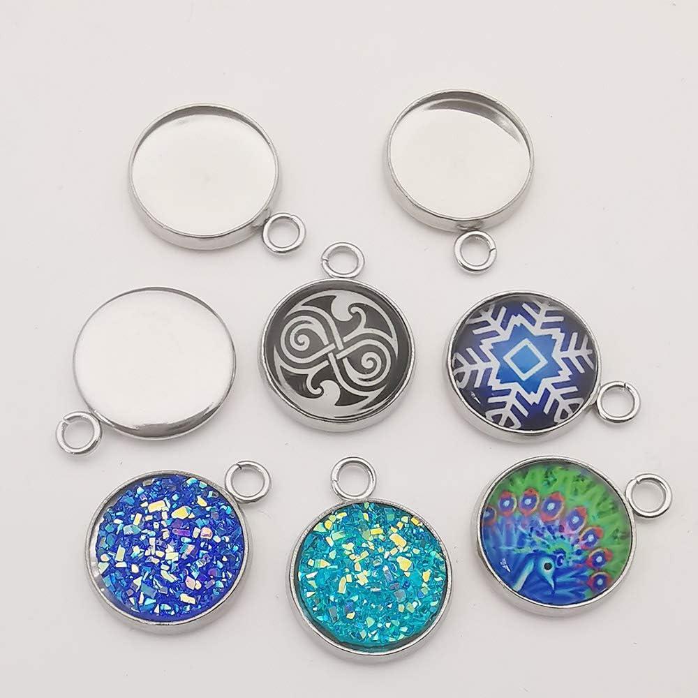 30 Piezas Bandejas Bezel Redondas Acero Inoxidable 20mm WOCRAFT