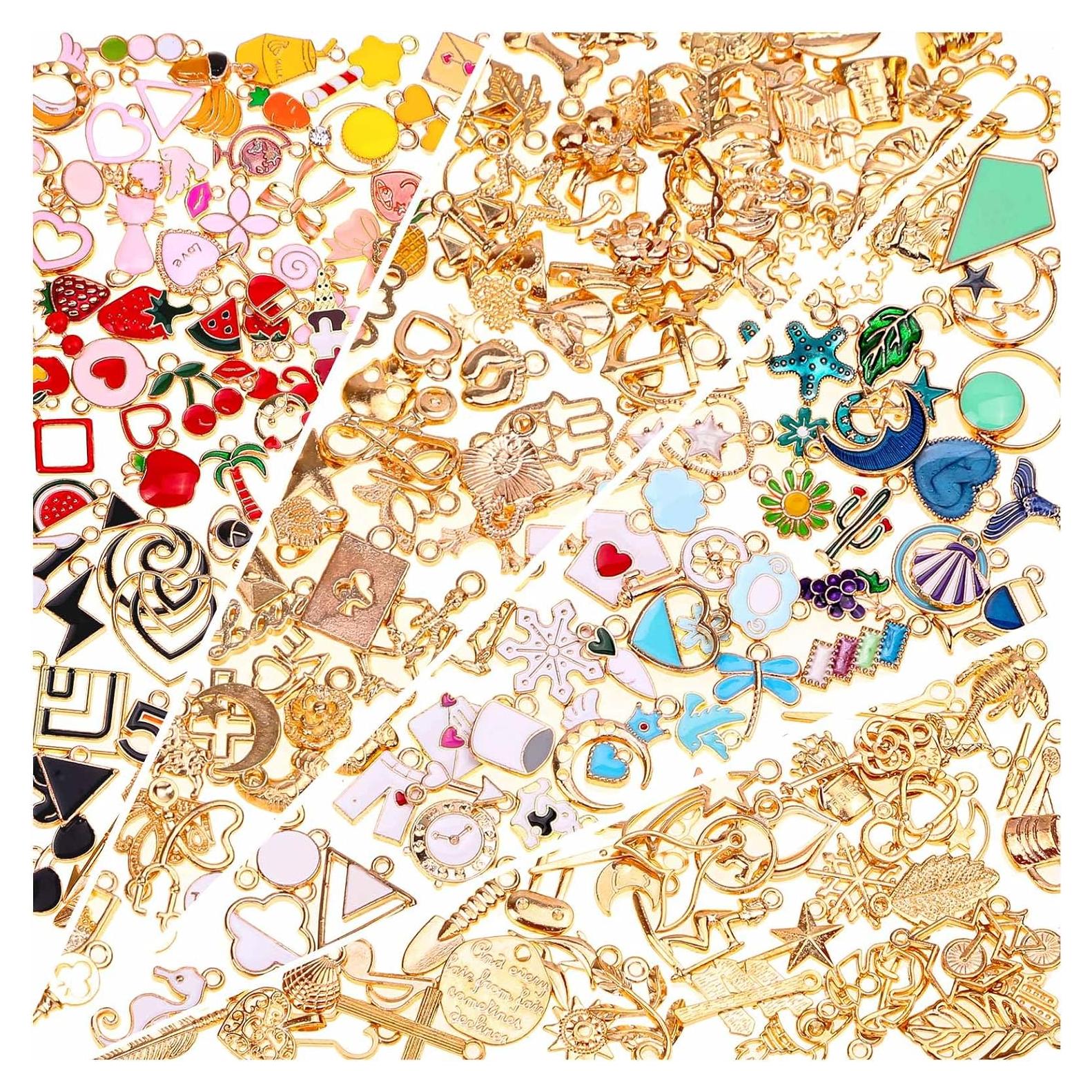 Kit de 200 Charms de Metal Mezclados Acejoz para Joyería DIY