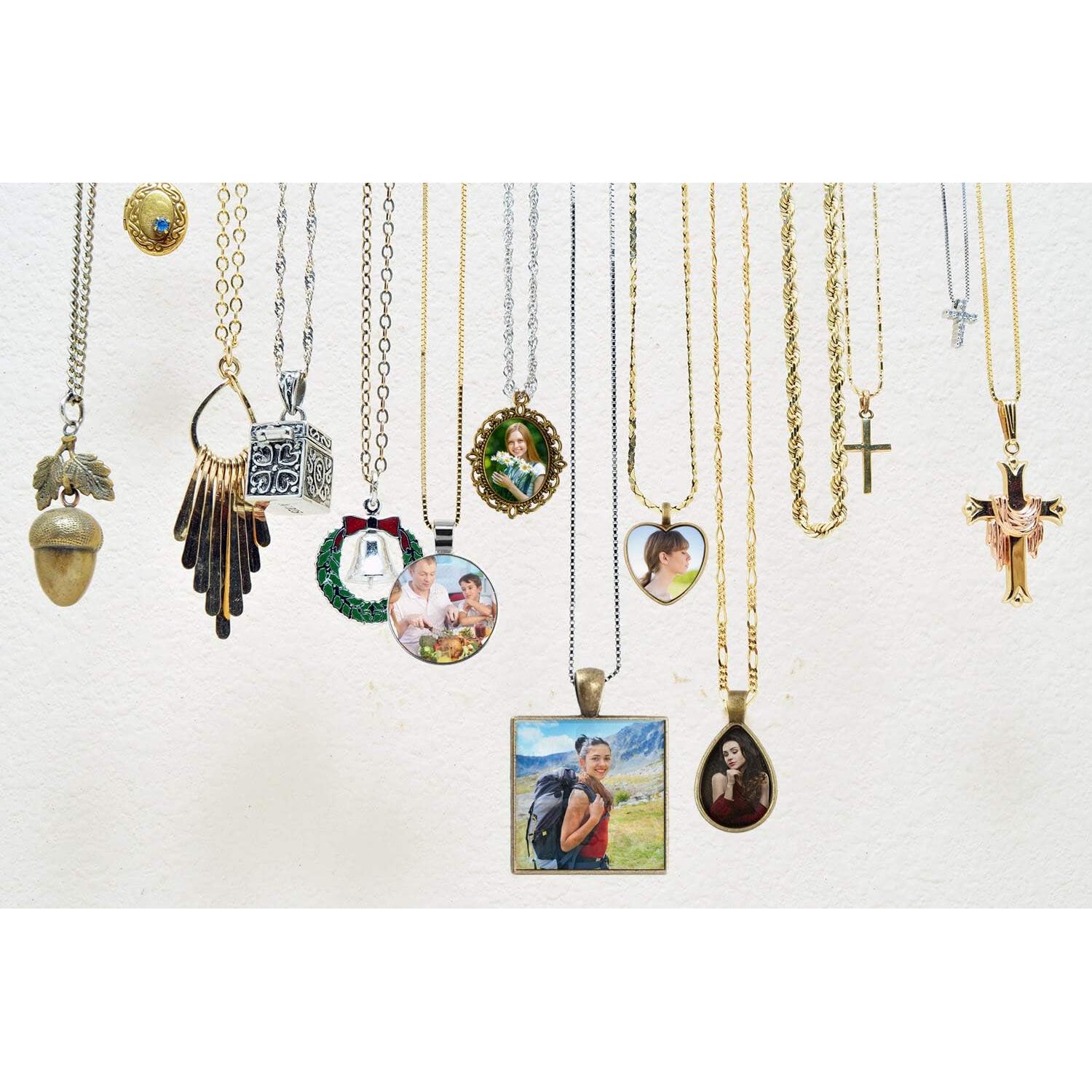 Bandejas para Colgantes Anezus 60 Pcs con Cabochones de Vidrio