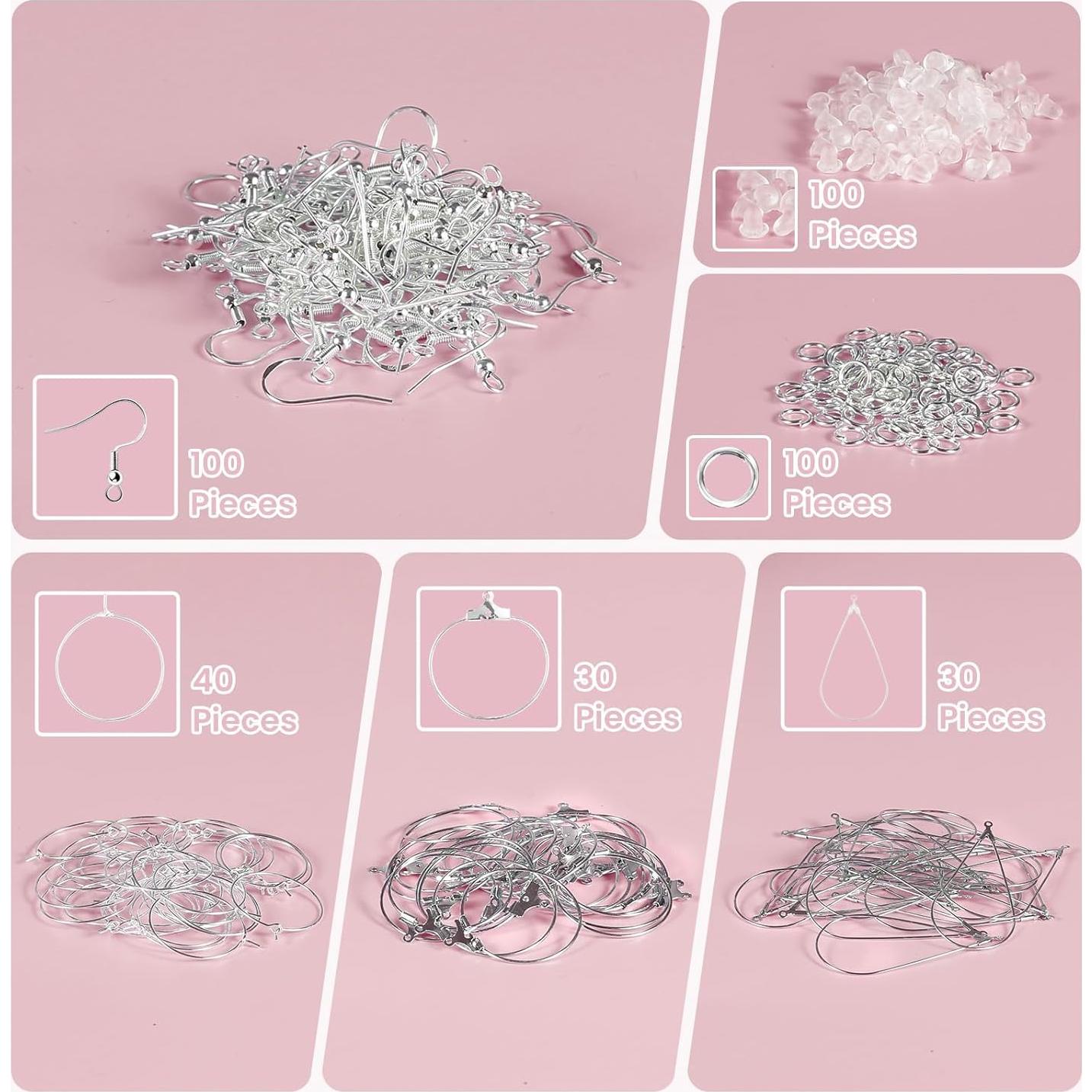 Kit de Ganchos de Aretes de Plata Esterlina VIW 400 Piezas