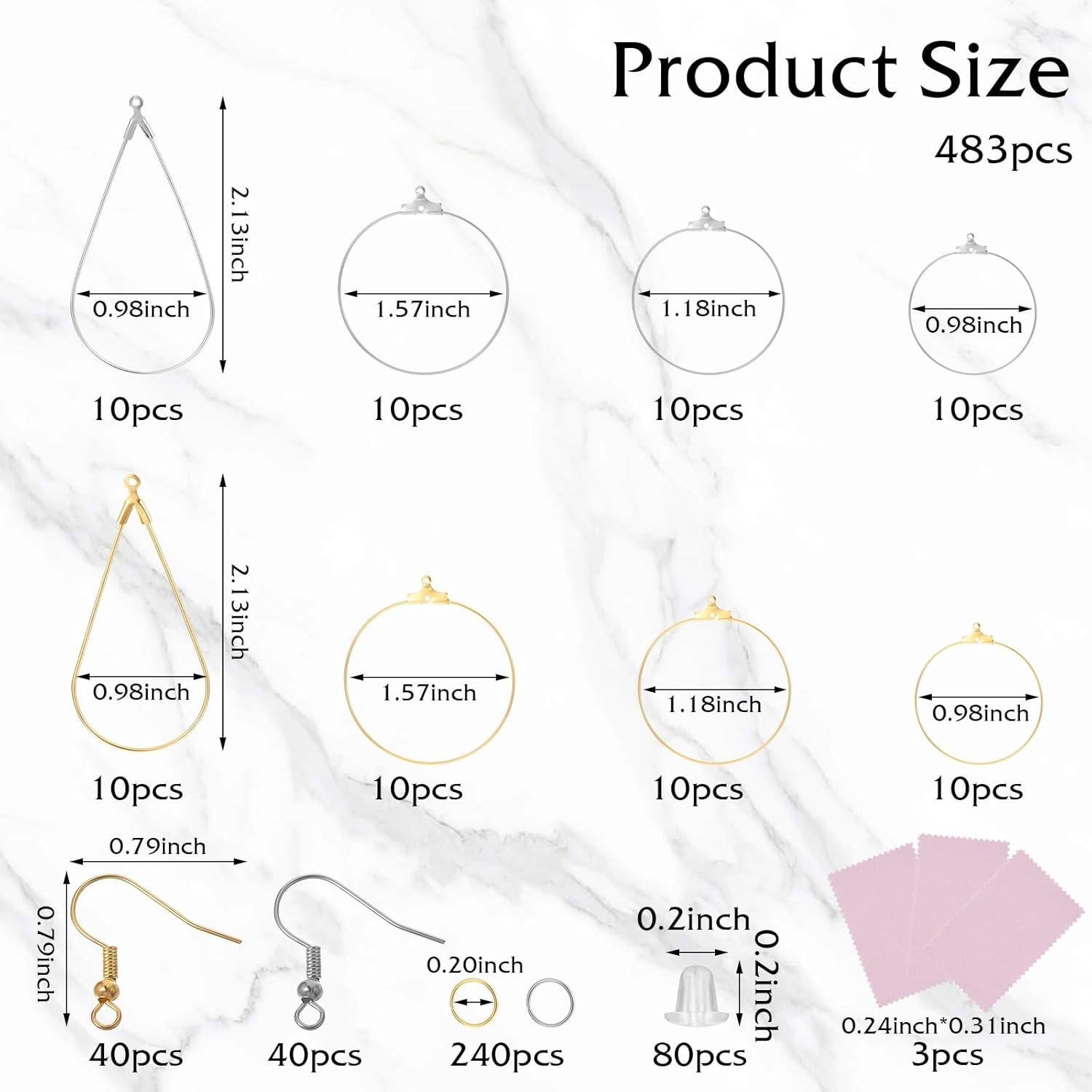 Kit 483 Piezas Aros para Pendientes DIVINA VITAE Oro/Plata