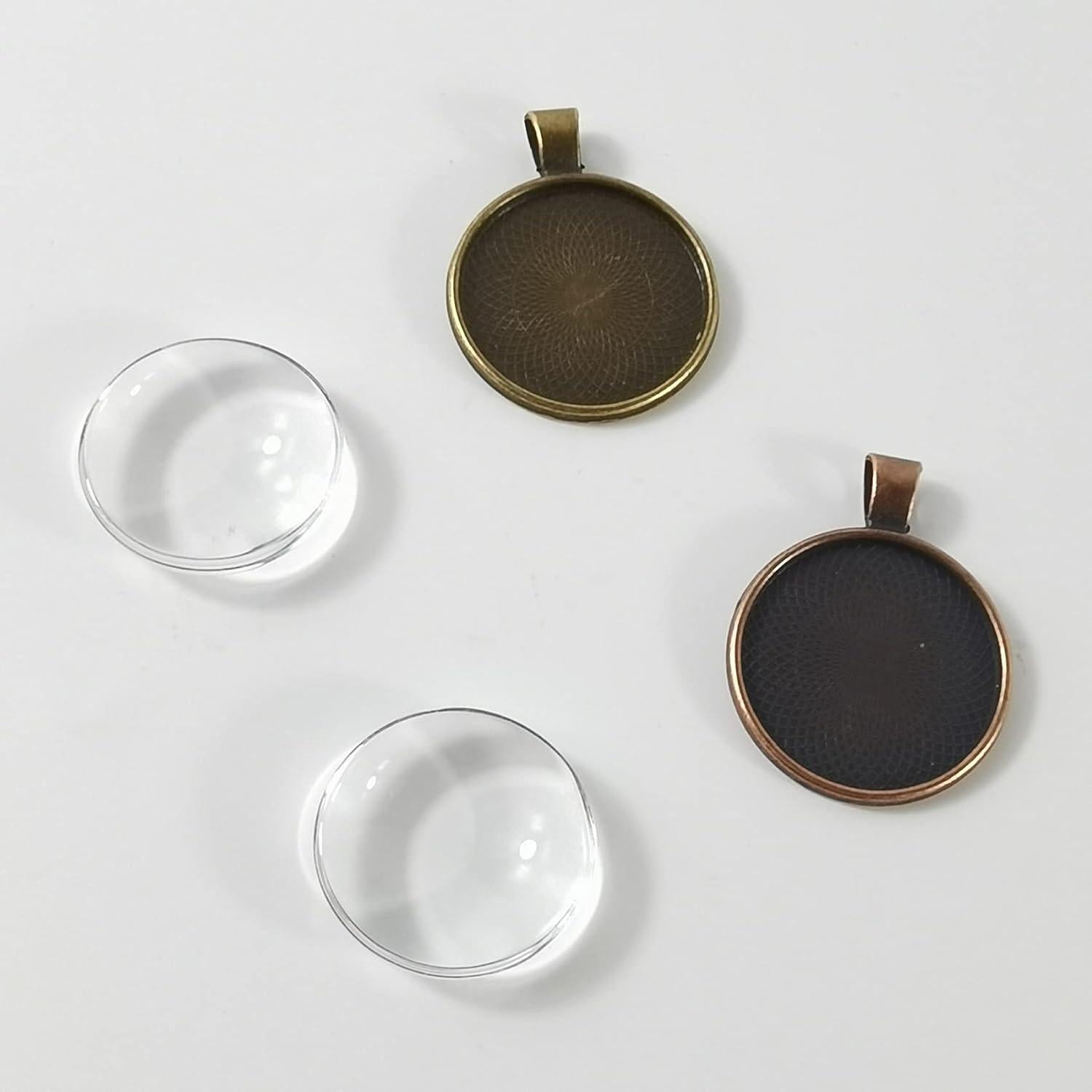 Conjunto de Joyería DIY ROYHOO 90 Piezas - 30 Bandejas, 30 Cabochones y Cadenas