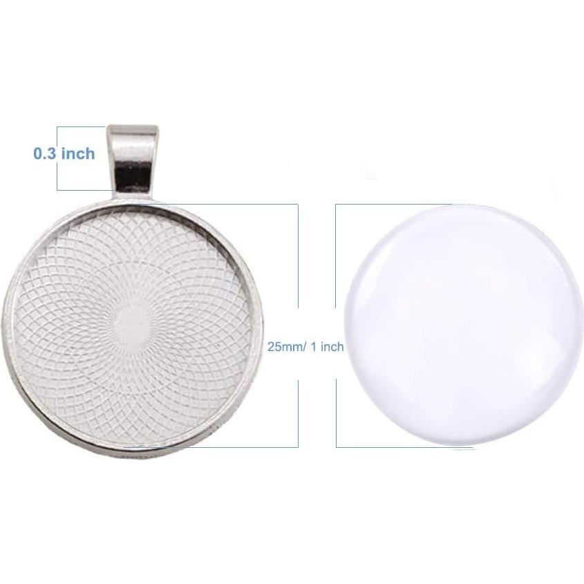 Bandejas de Colgante LANBEIDE 40 Pcs + 40 Cabochones 25mm