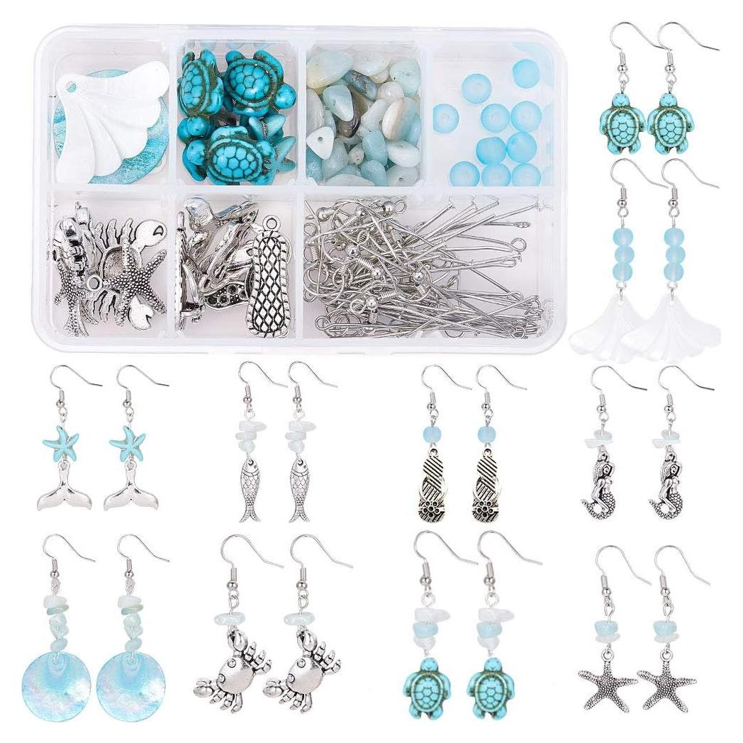 Kit de Hacer Pendientes DIY SUNNYCLUE 10 Pares Estrella de Mar