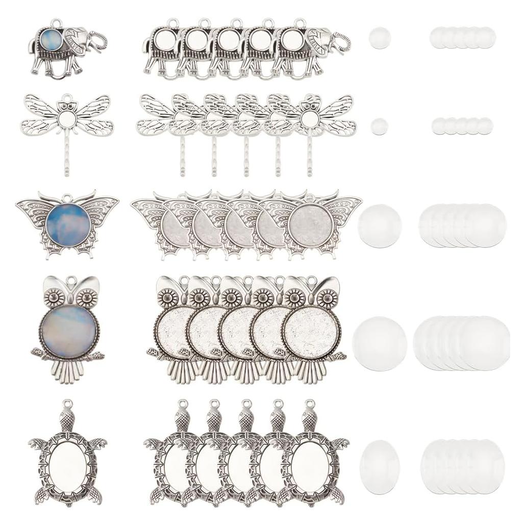 Kit de Colgantes Bezel PH PandaHall 30 Piezas para Joyería DIY