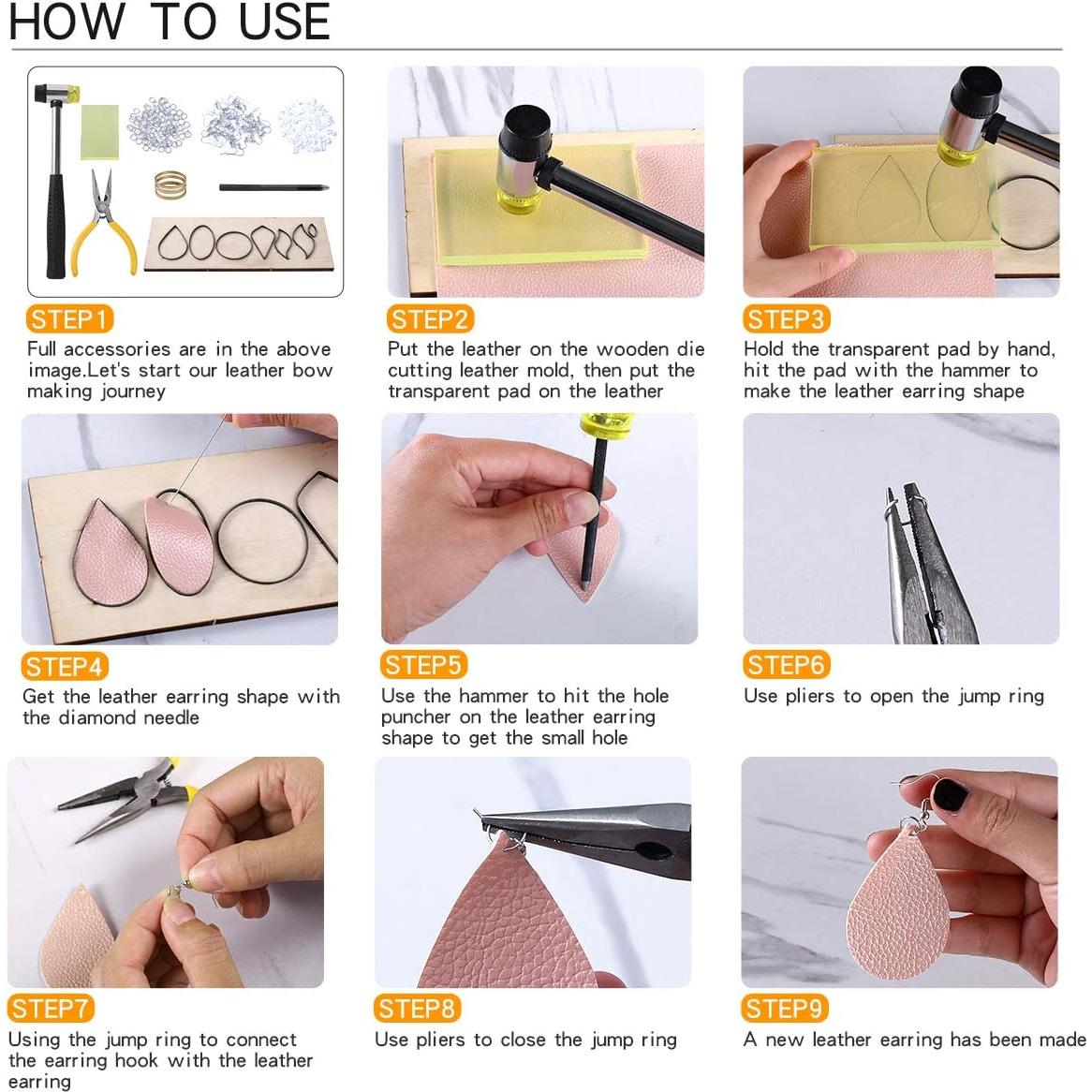 Kit de Aretes de Cuero Litchi - 31 Piezas Multicolor para Adultos