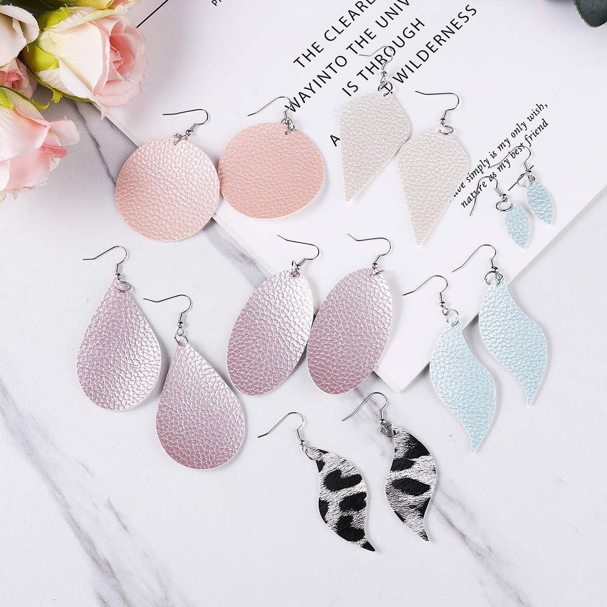 Kit de Aretes de Cuero Litchi - 31 Piezas Multicolor para Adultos