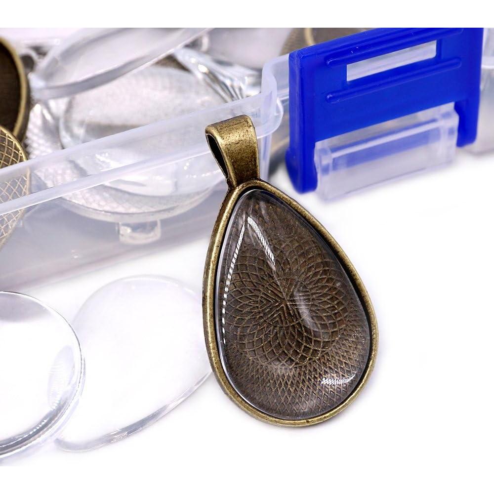 Bandejas de Colgante Glarks 48 Piezas 4 Estilos DIY Joyería