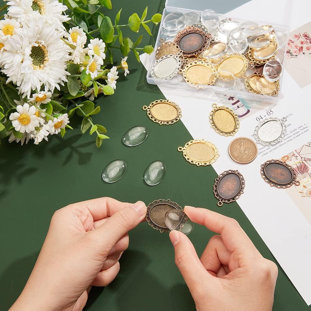 Kit de Bandejas para Colgantes PH PandaHall 60 Piezas 25x18mm