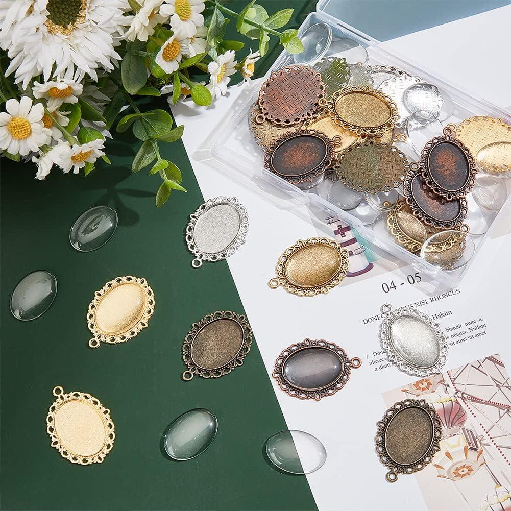 Kit de Bandejas para Colgantes PH PandaHall 60 Piezas 25x18mm