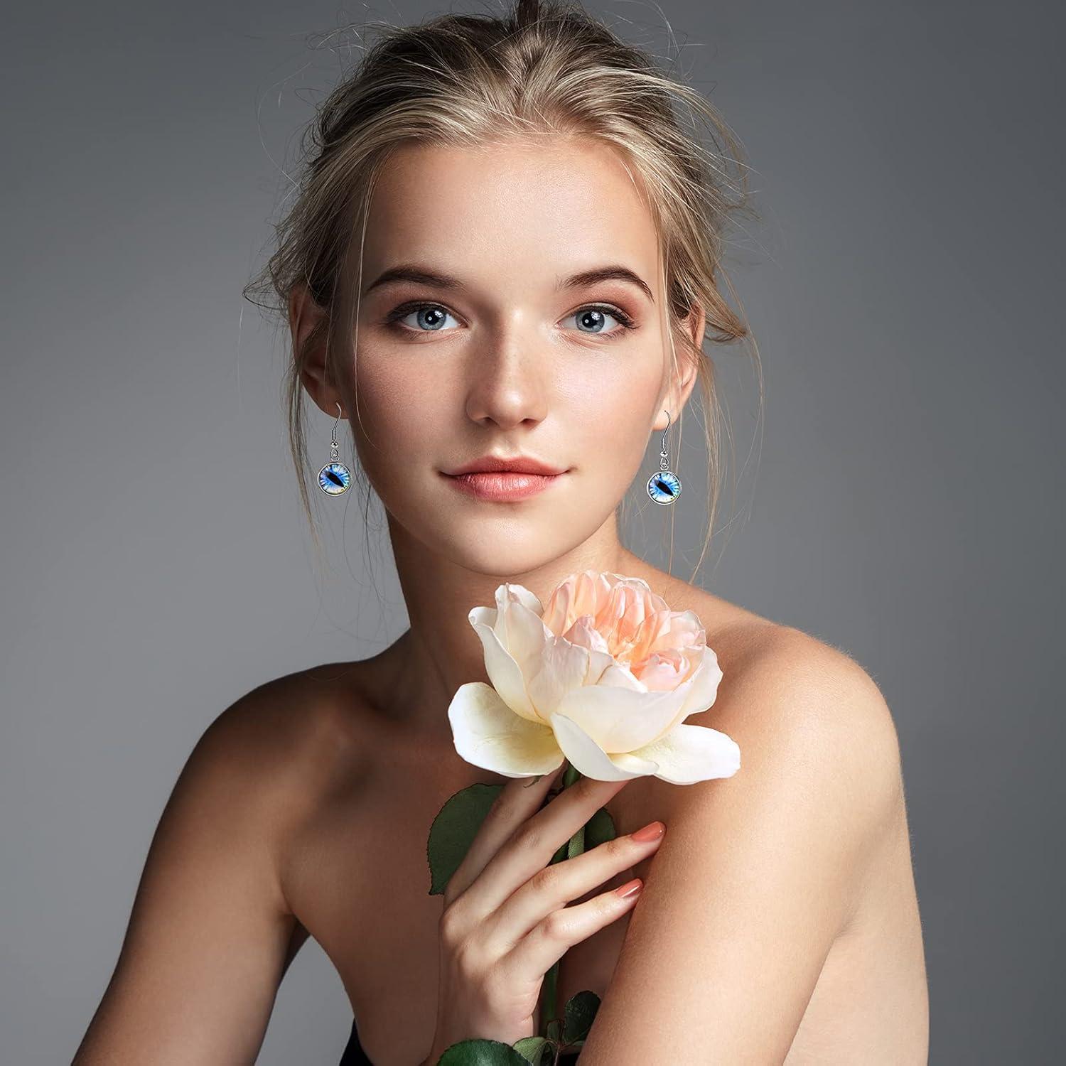 Hicarer 50 Piezas Ganchos de Alambre y Cabochones de Vidrio 12mm